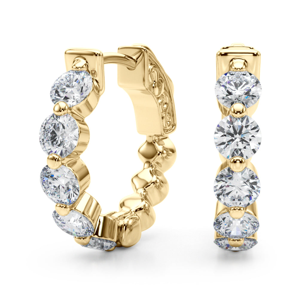 Diamond Hoop Earrings – 1.00 CT. TW, Vault Lock Design