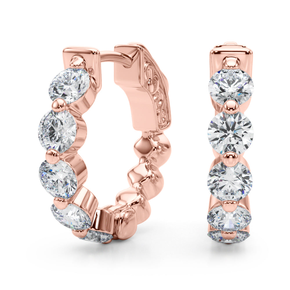 Diamond Hoop Earrings – 1.00 CT. TW, Vault Lock Design