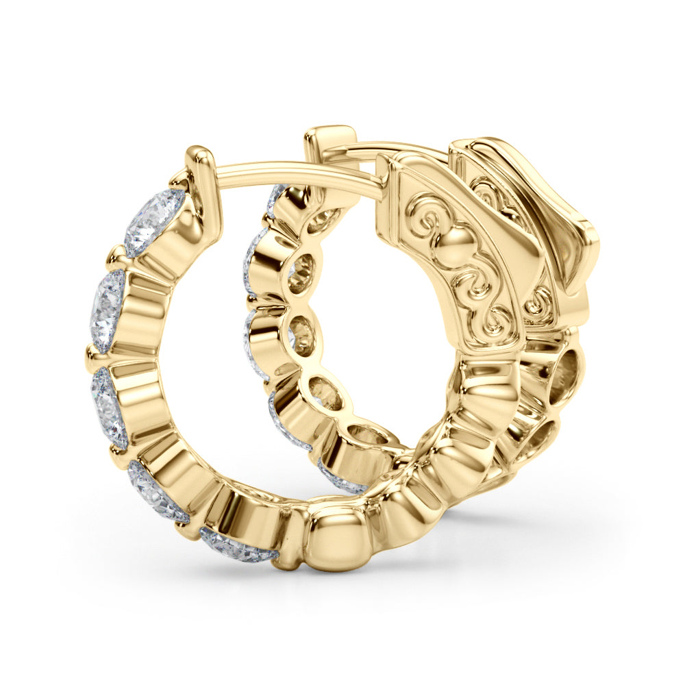 Diamond Hoop Earrings – 1.00 CT. TW, Vault Lock Design