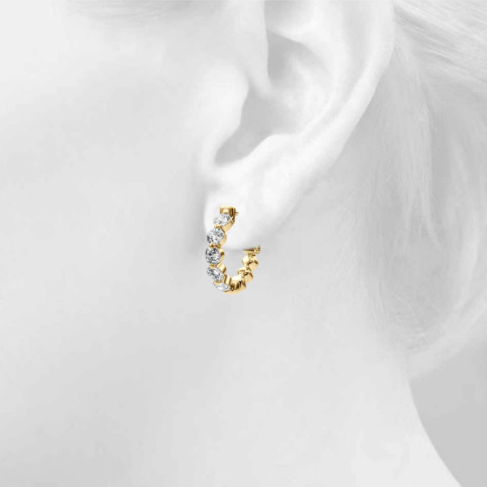 Diamond Hoop Earrings – 1.00 CT. TW, Vault Lock Design