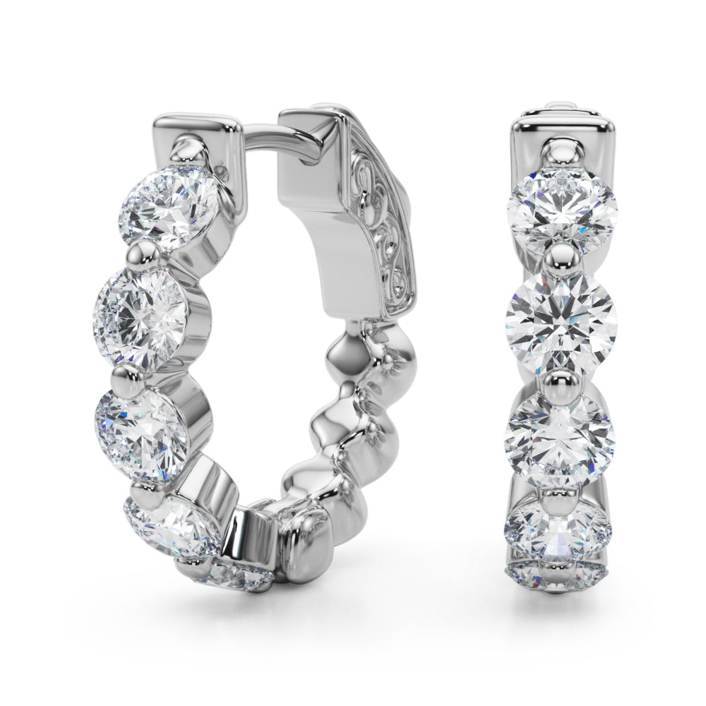 Diamond Hoop Earrings – 1.00 CT. TW, Vault Lock Design