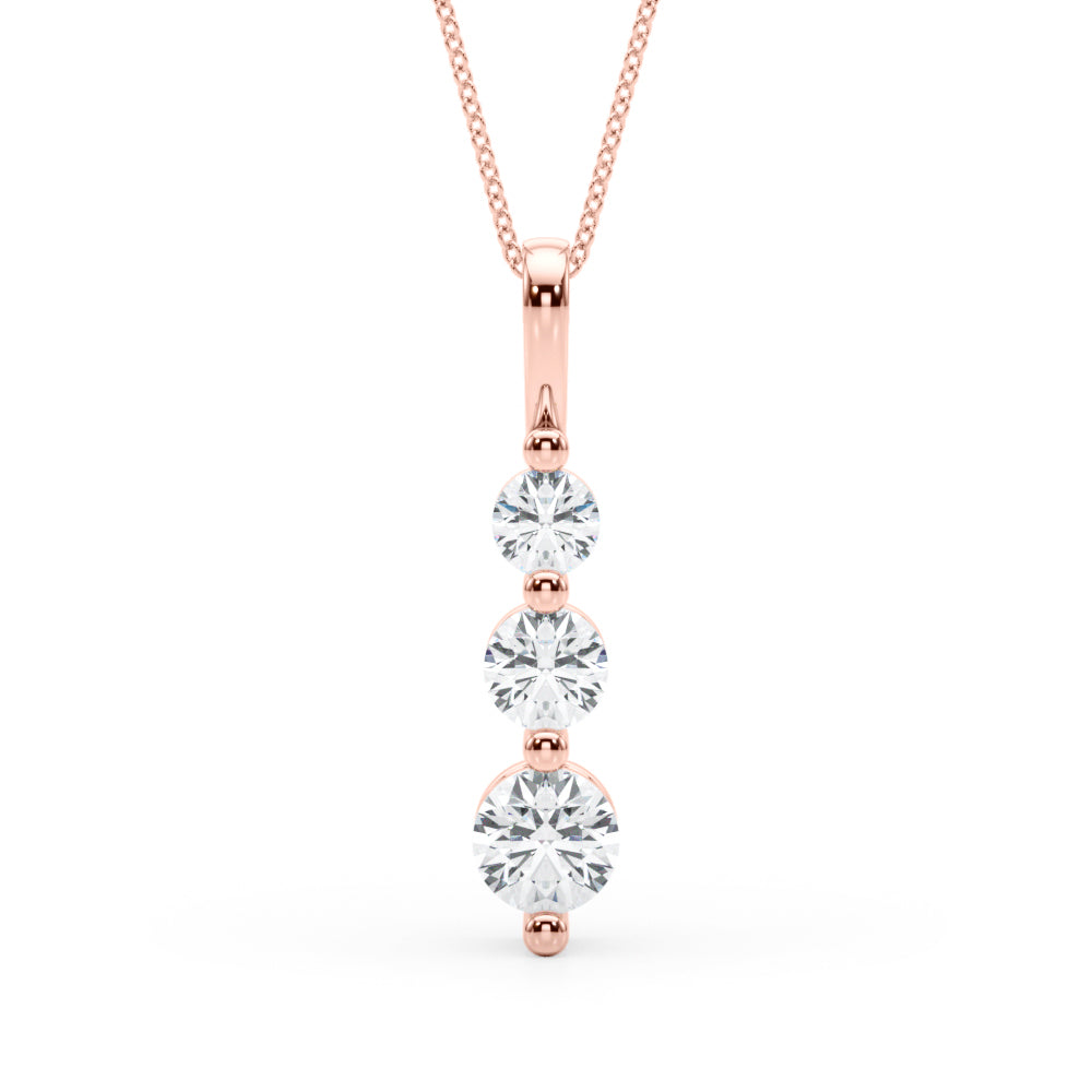 Three-Stone Diamond Drop Necklace – 1.00 CT. TW