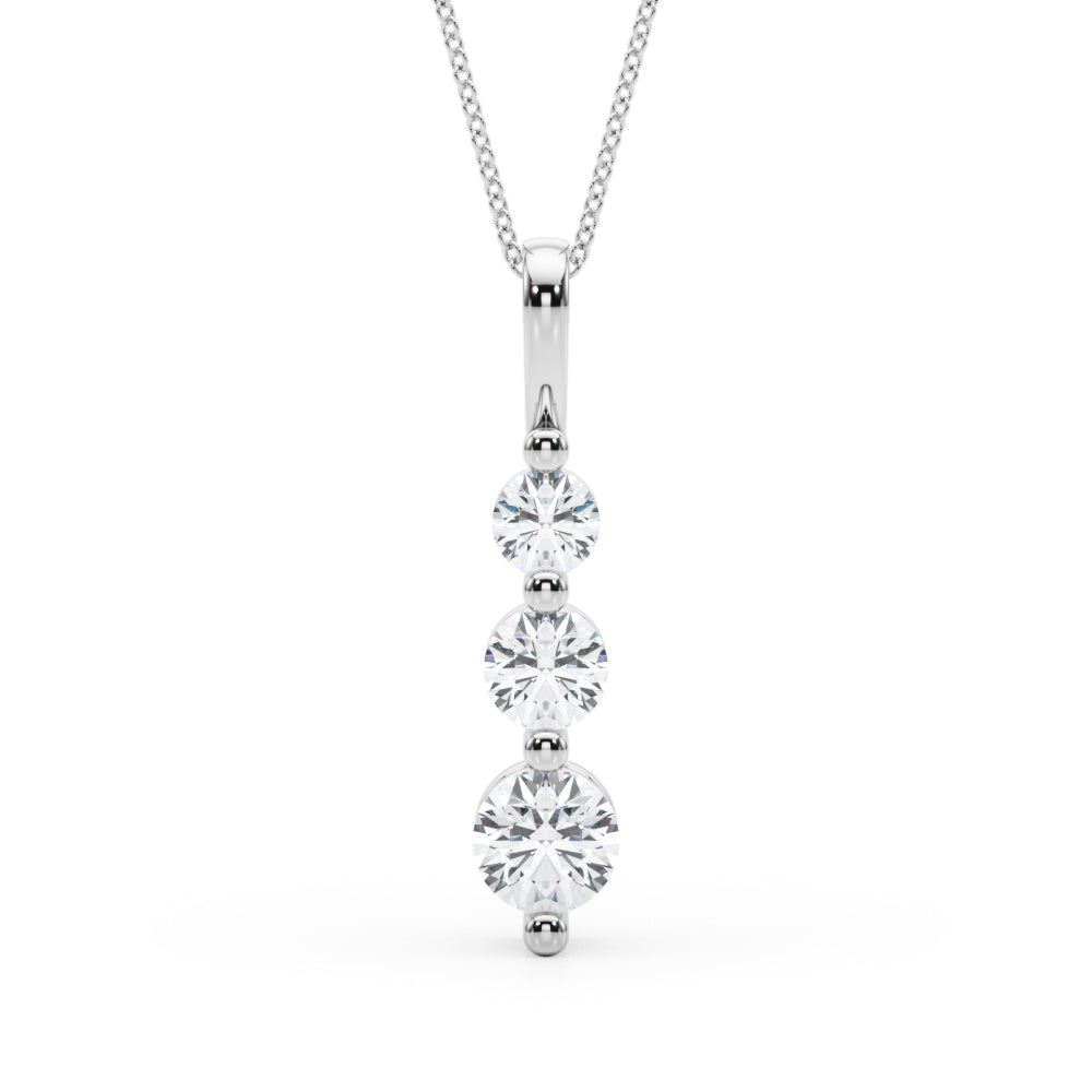 Three-Stone Diamond Drop Necklace – 1.00 CT. TW