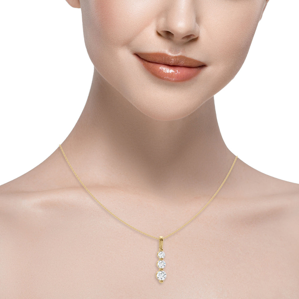 Three-Stone Diamond Drop Necklace – 1.00 CT. TW