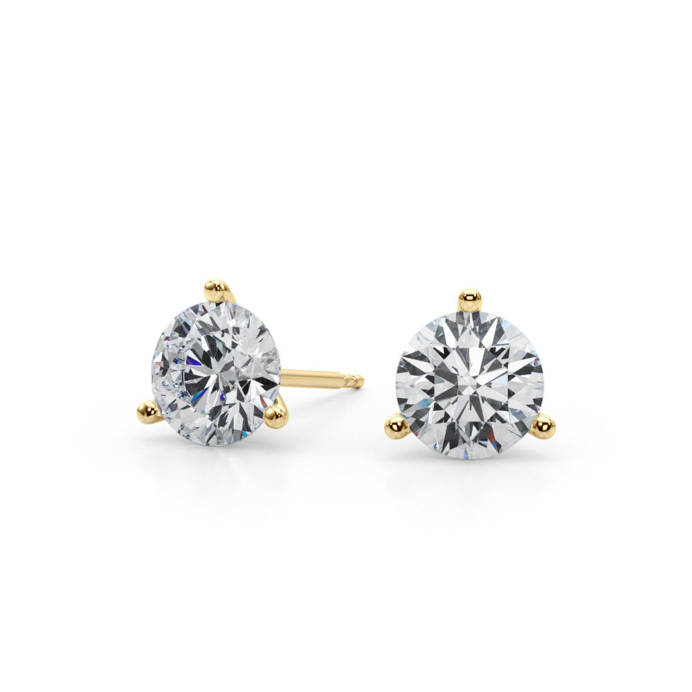 Classic 3-Prong Diamond Stud Earrings