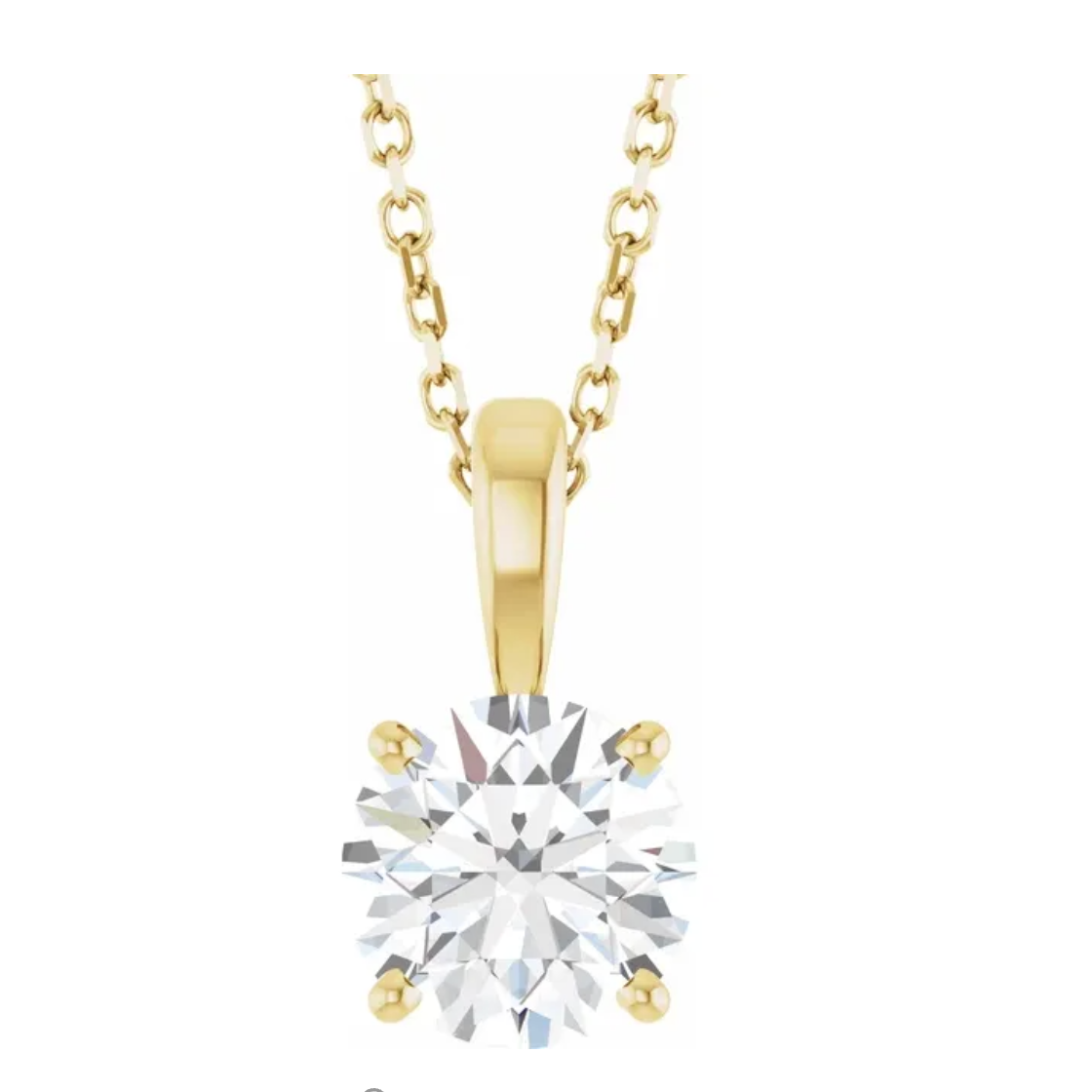 Diamond Solitaire Pendant Necklace  (18")