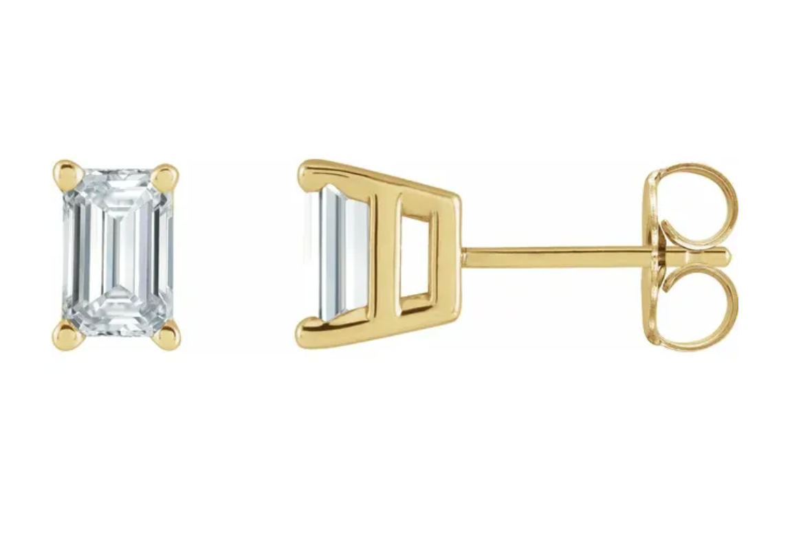 Emerald-Cut Diamond Stud Earrings – 1/2 CT. TW