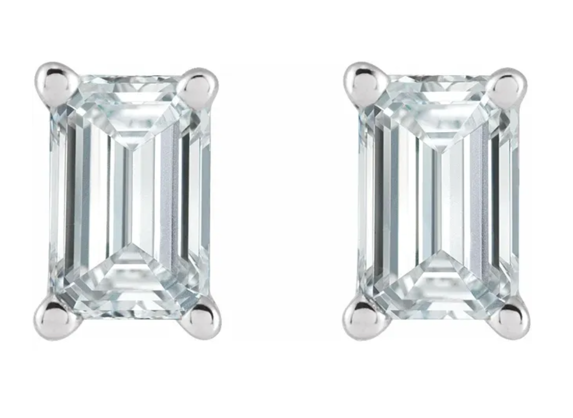 Emerald-Cut Diamond Stud Earrings – 1/2 CT. TW