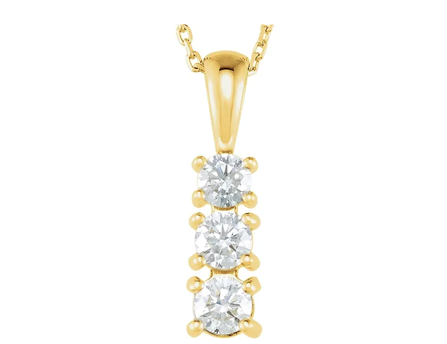 Three-Stone Diamond Pendant Necklace – 1/3 CT. TW