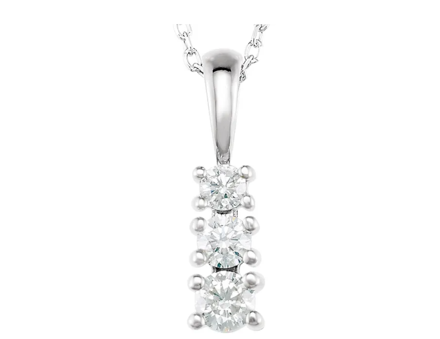 Three-Stone Diamond Pendant Necklace – 1/3 CT. TW