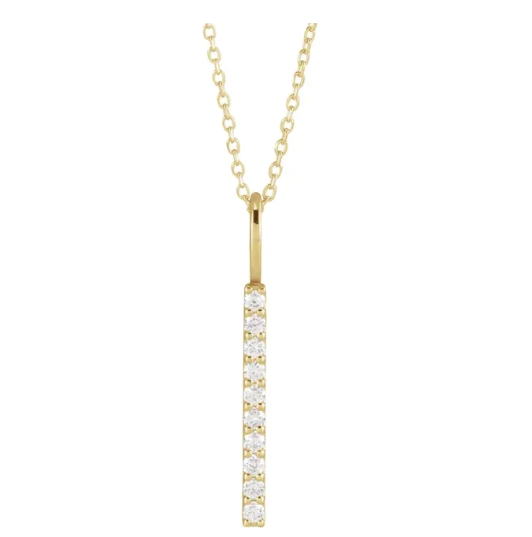 Vertical Bar Necklace – 1/6 CT. TW (16–18")