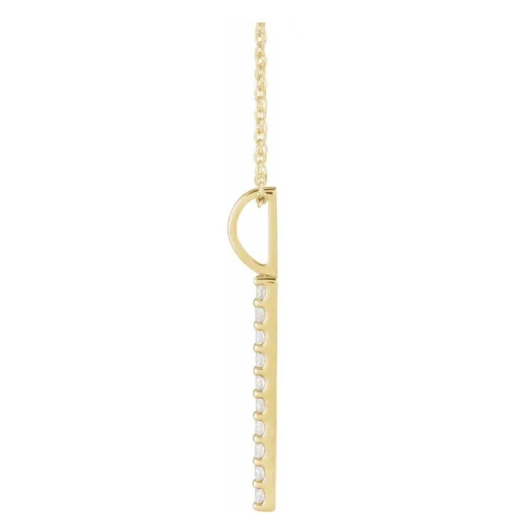 Vertical Bar Necklace – 1/6 CT. TW (16–18")