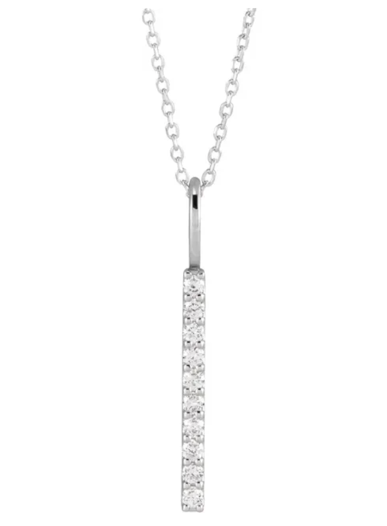 Vertical Bar Necklace – 1/6 CT. TW (16–18")