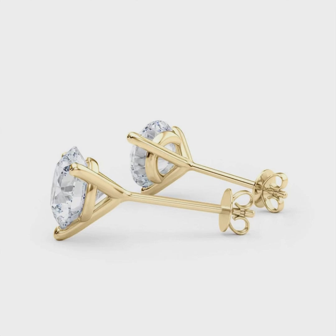 Classic 3-Prong Diamond Stud Earrings