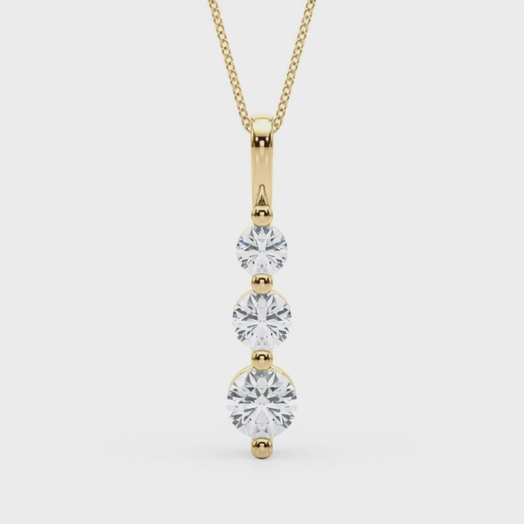 Three-Stone Diamond Drop Necklace – 1.00 CT. TW