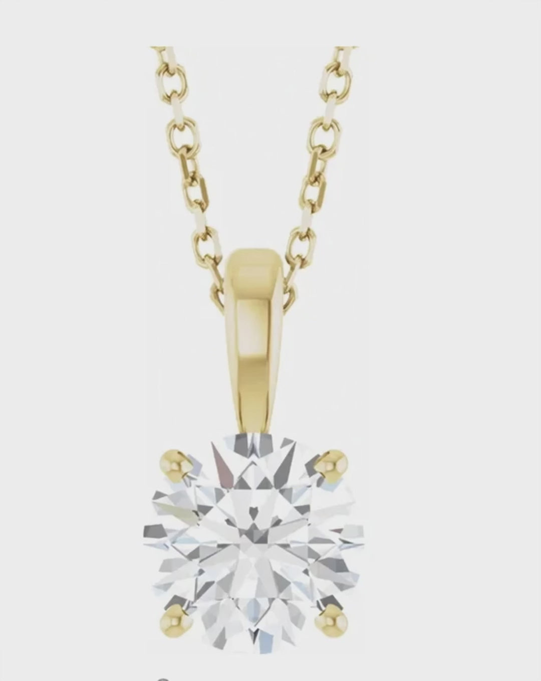 Diamond Solitaire Pendant Necklace  (18")