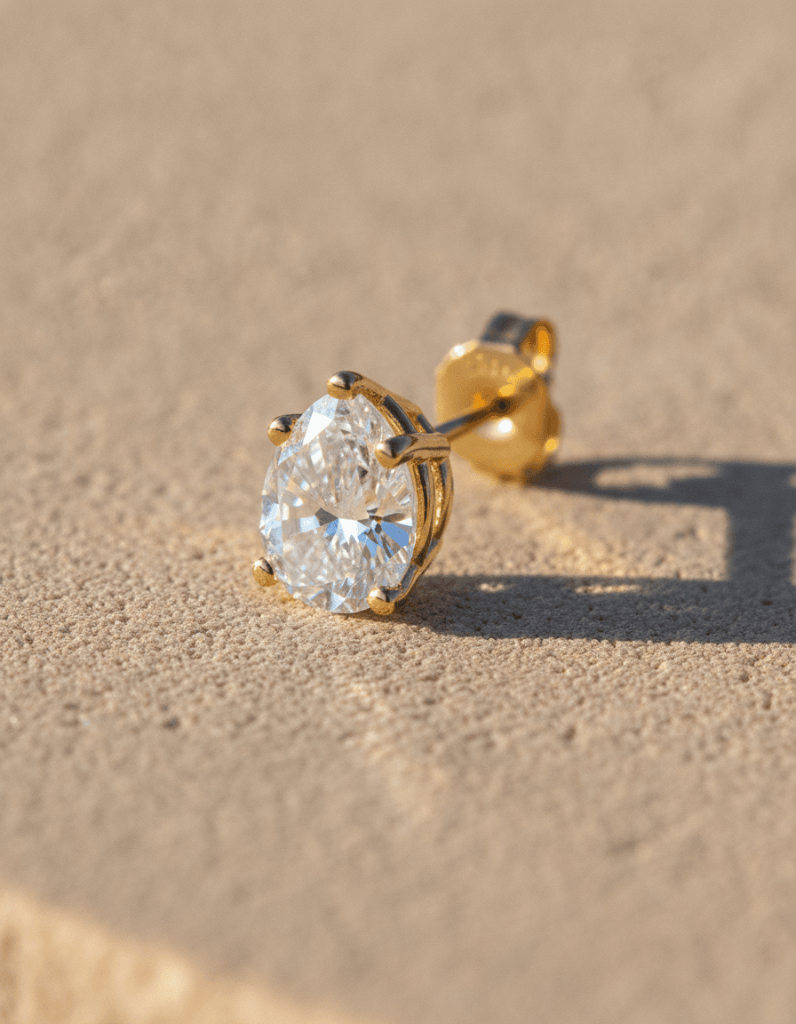 Pear Stud Earrings in yellow gold