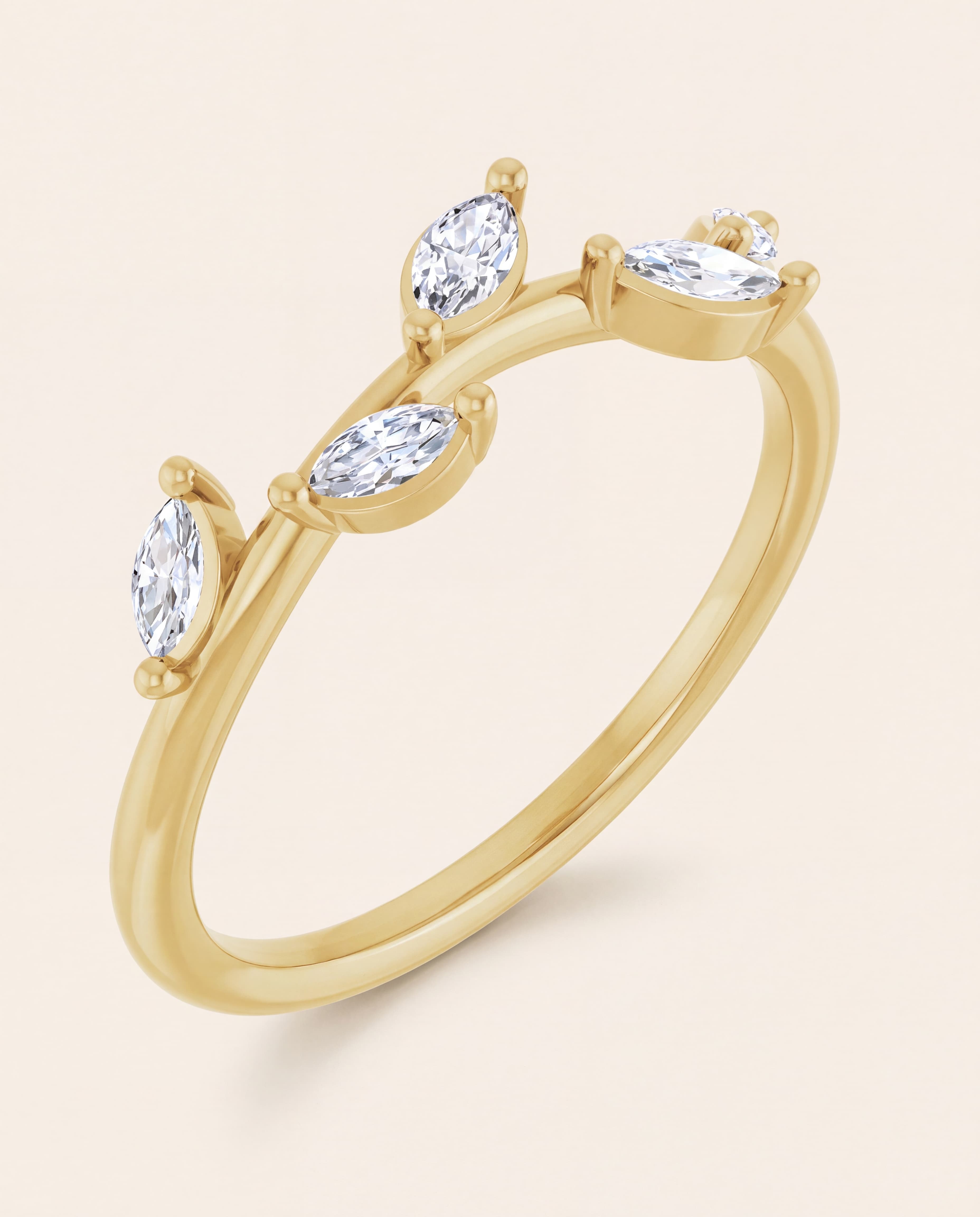 Five-Stone Marquise Ring in yellow gold