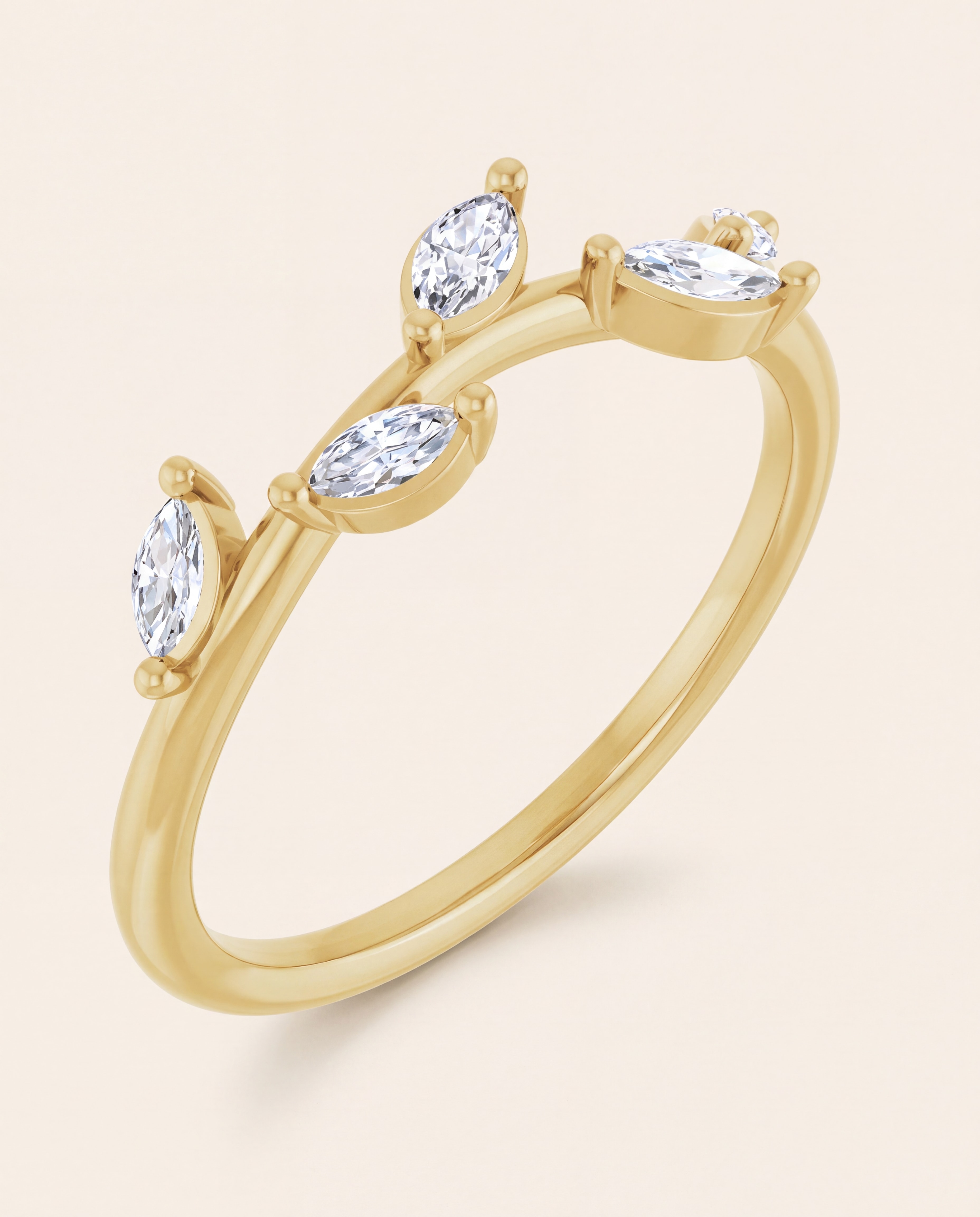 Five-Stone Marquise Ring in yellow gold