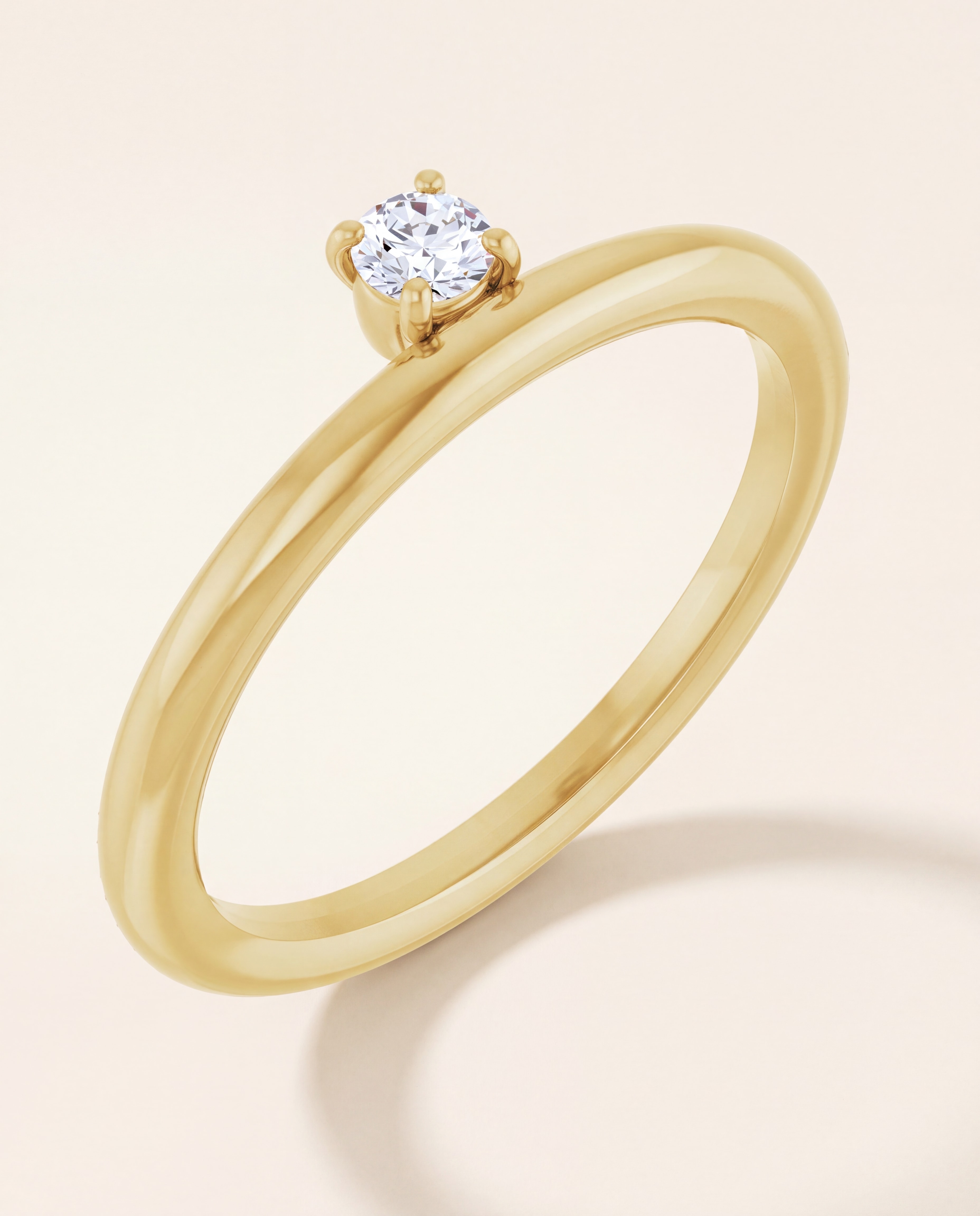 Single Round Lab-Grown Diamond Band in yellow gold