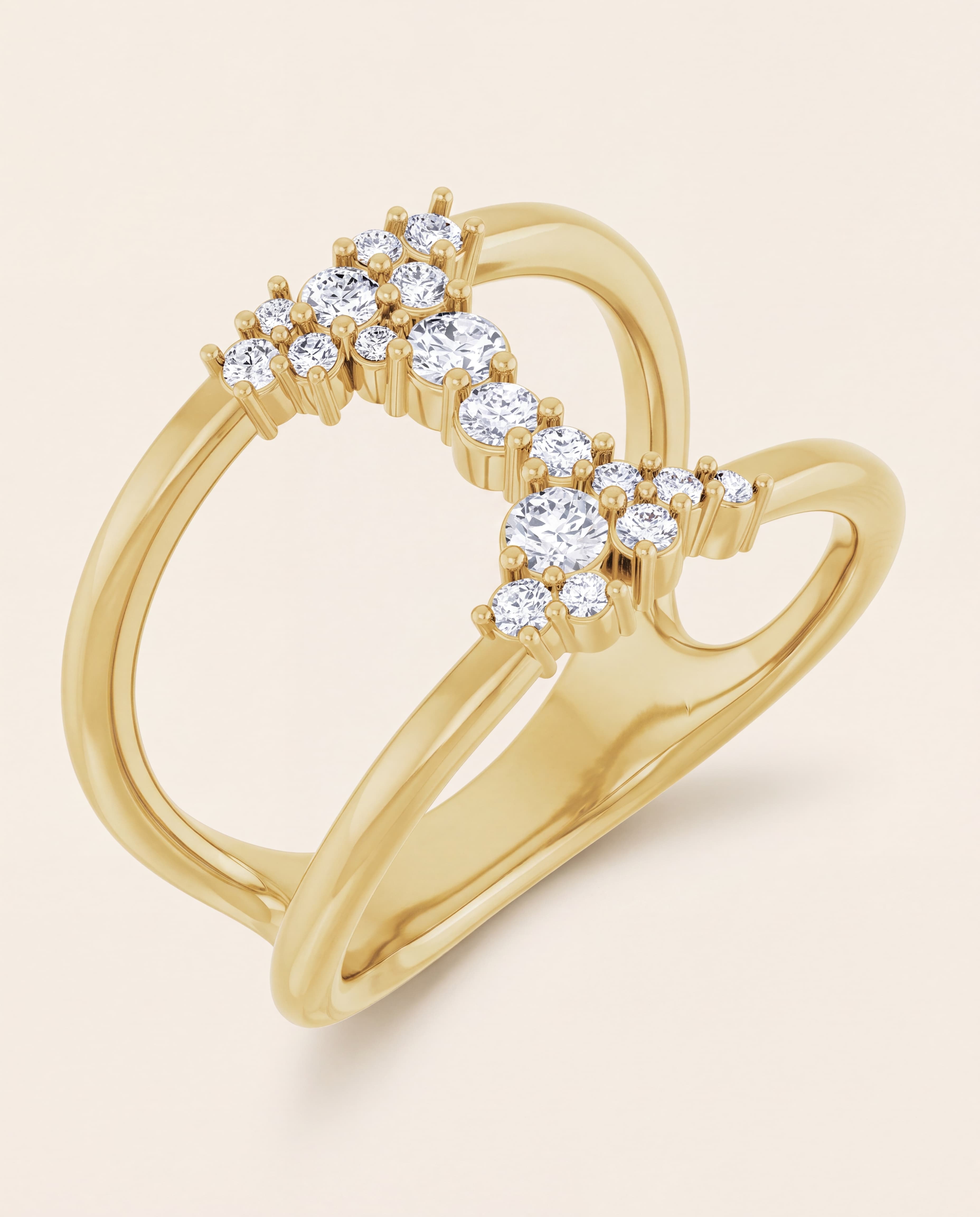 Round Lab-Grown Diamond Band in yellow gold