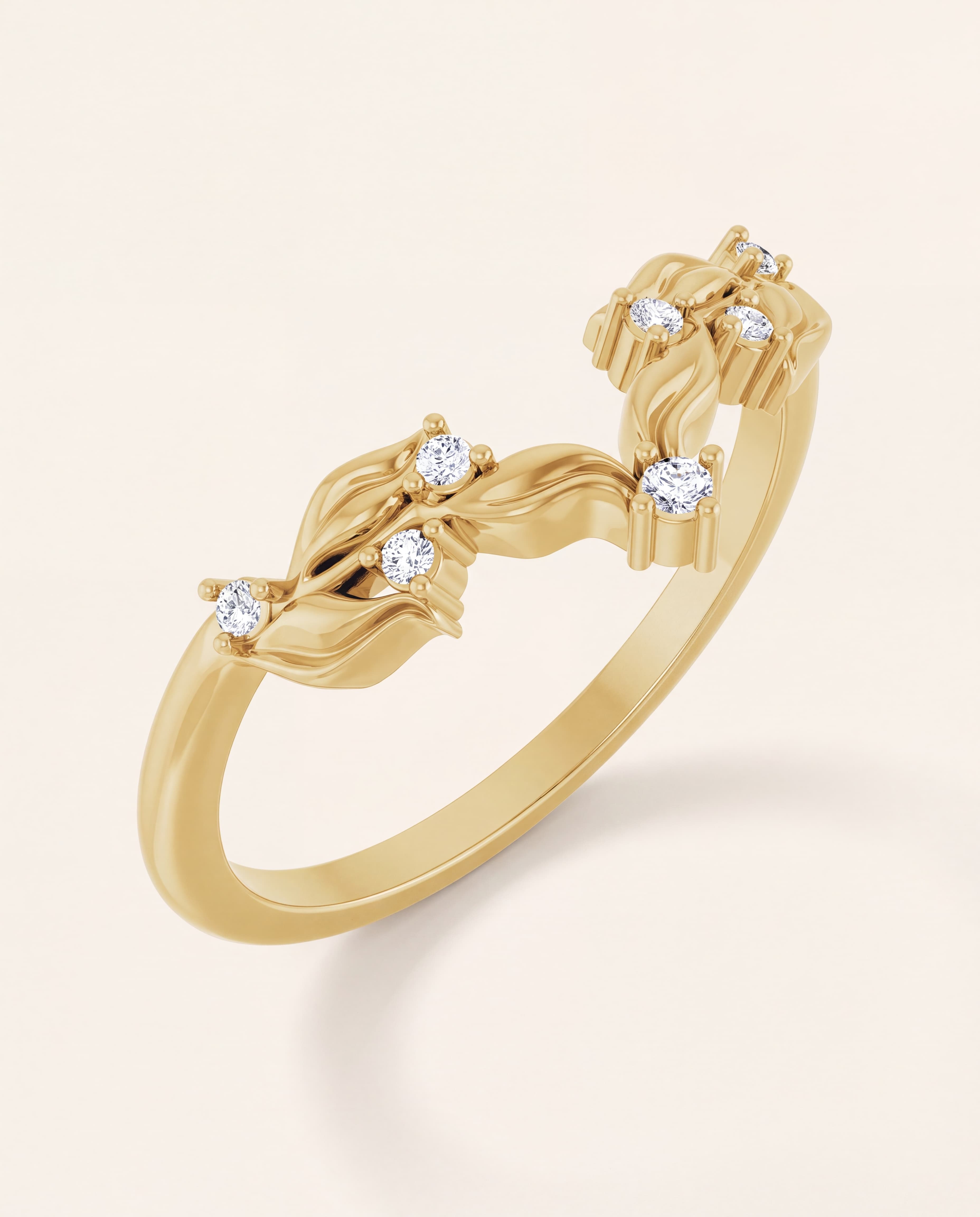 Seven Round Lab-Grown Diamond Band in yellow gold