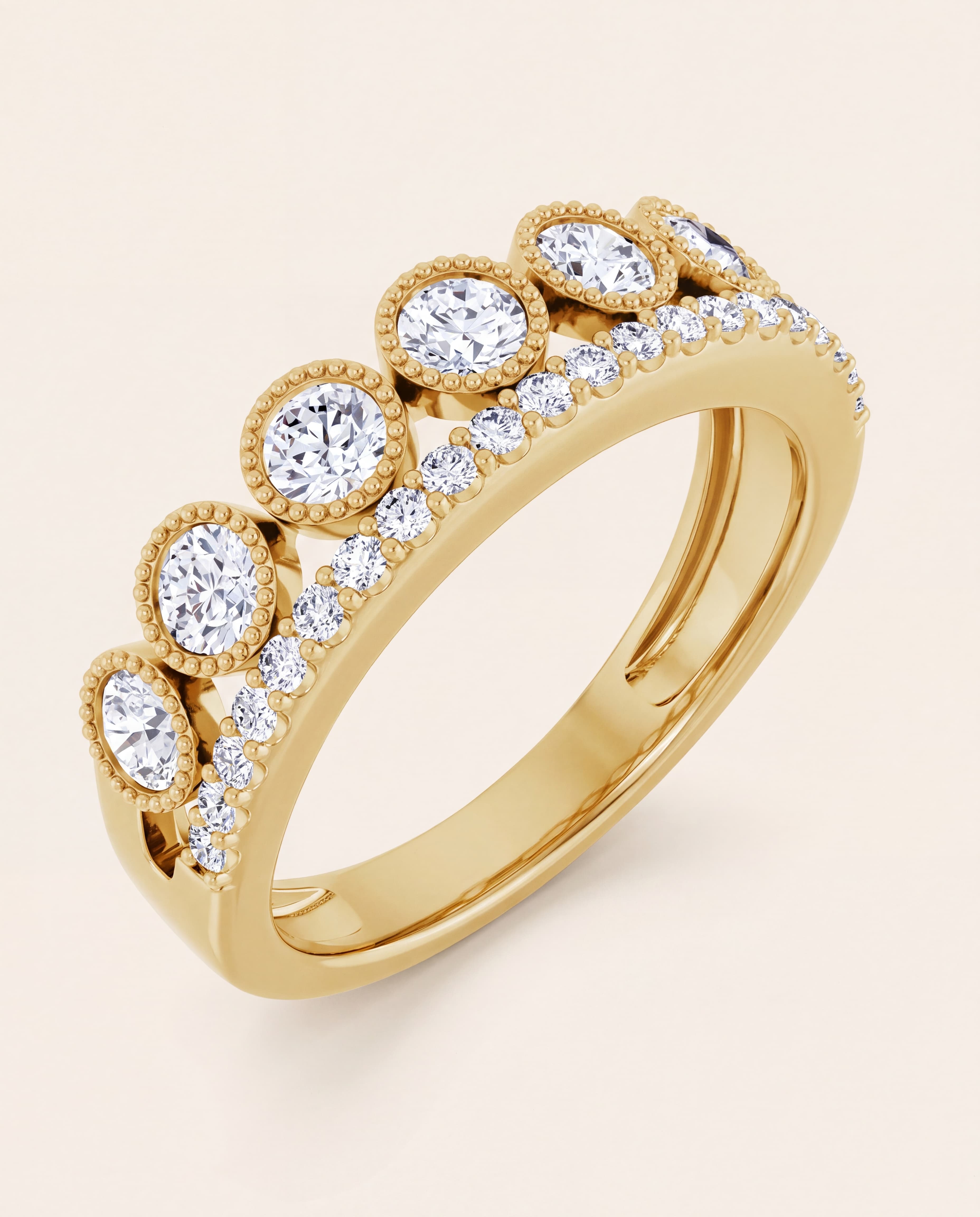 Round Lab-Grown Diamond Bezel Band in yellow gold