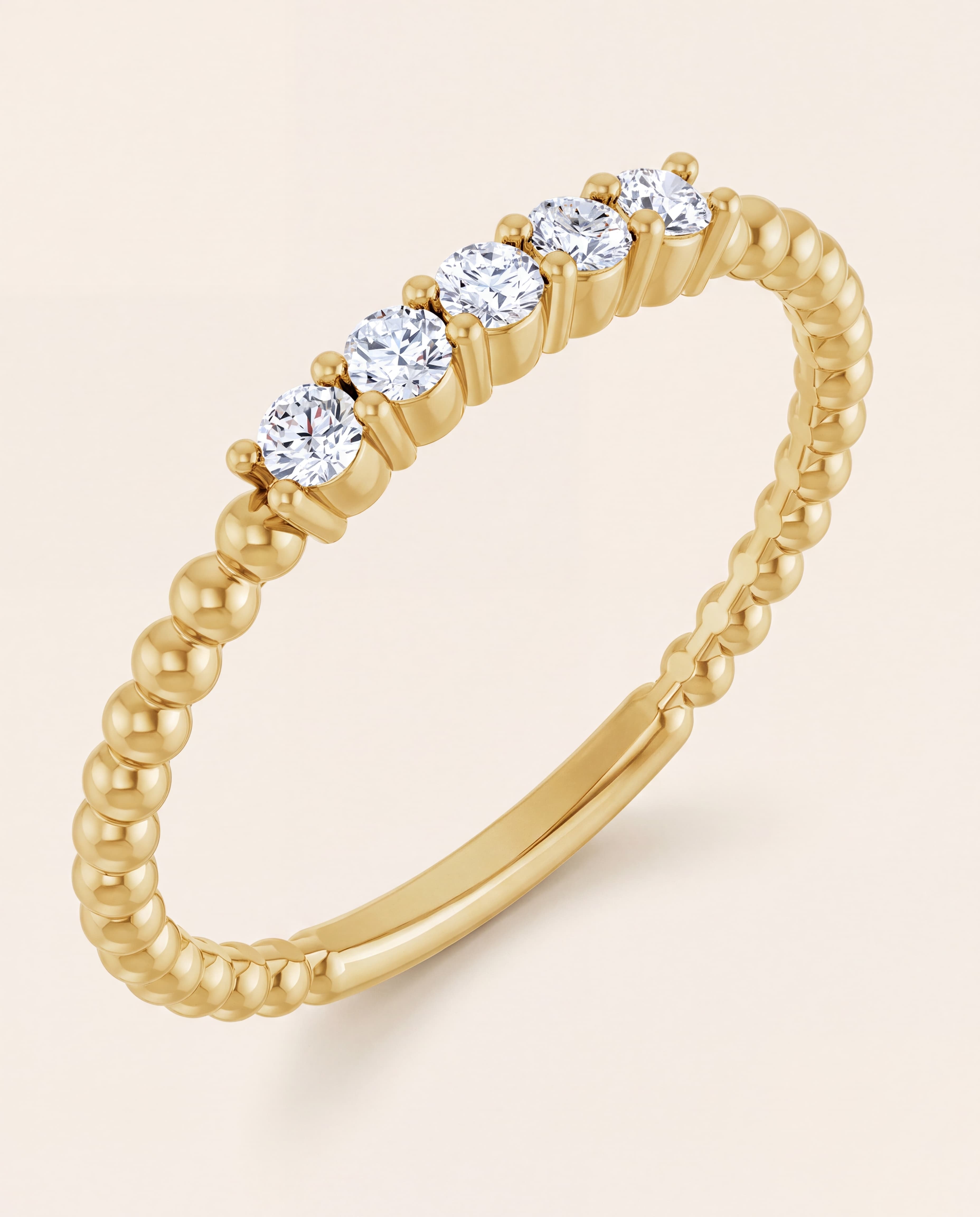 Five Stone Band in yellow gold