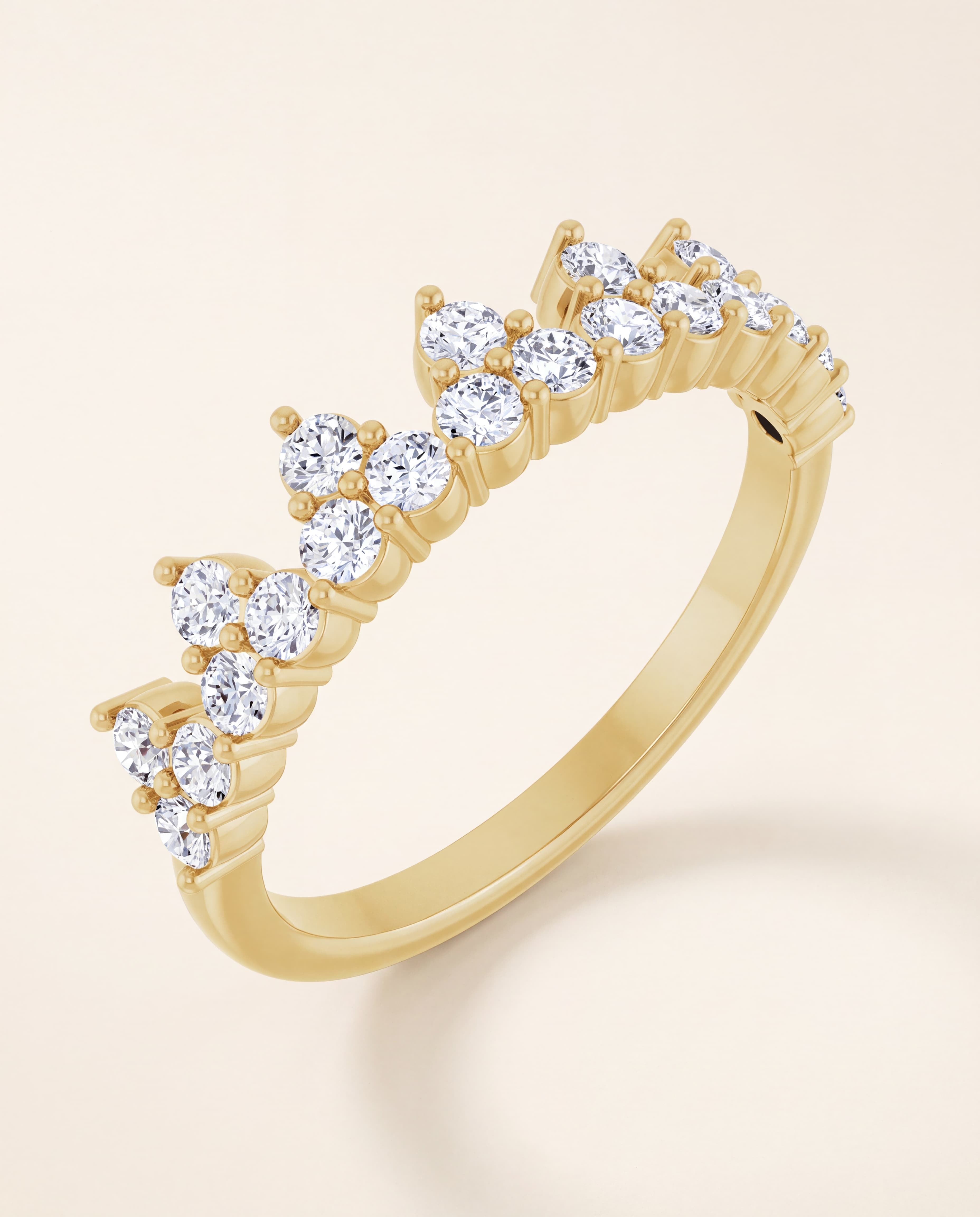 Twenty-One Diamond Band in yellow gold
