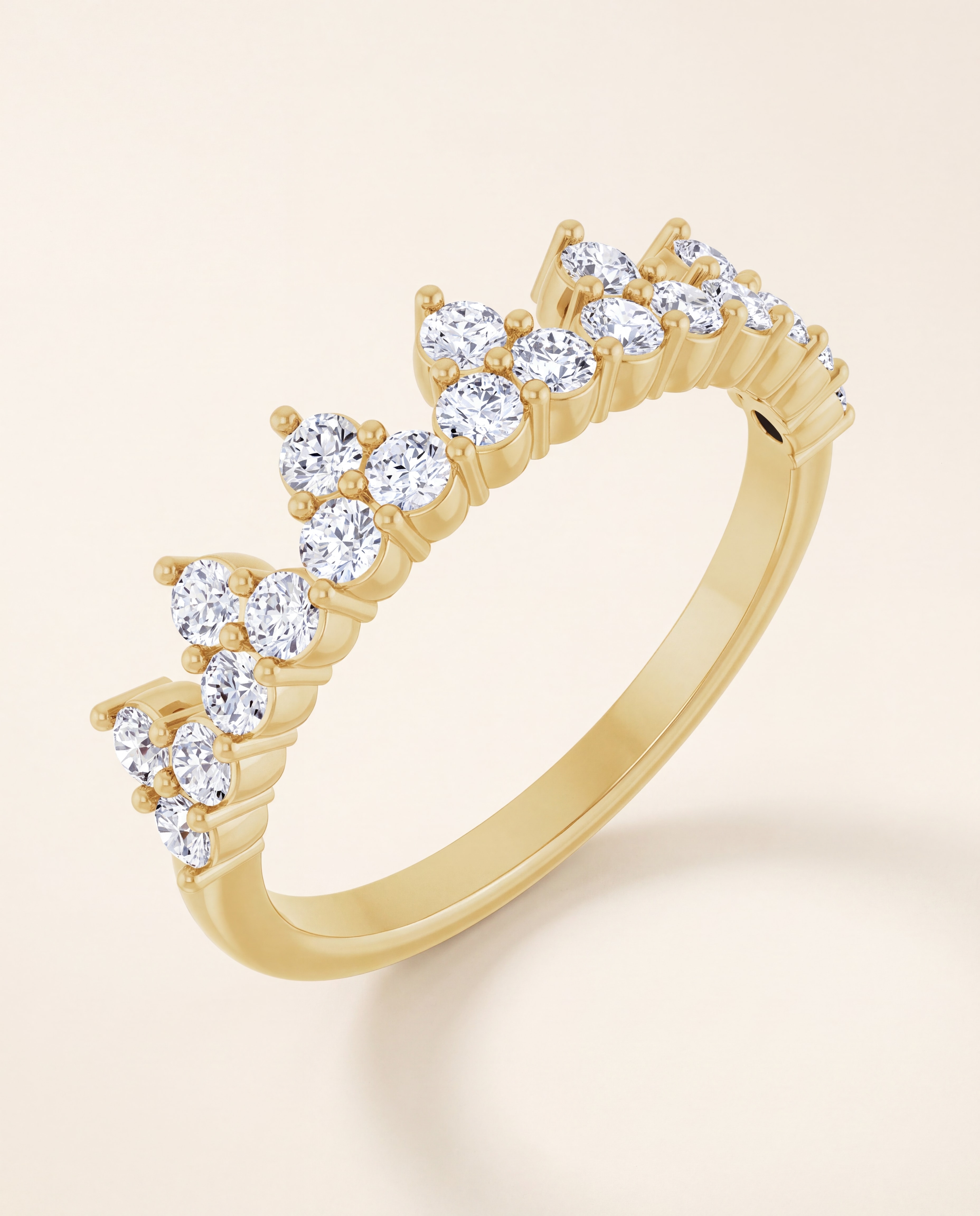 Twenty-One Diamond Band in yellow gold
