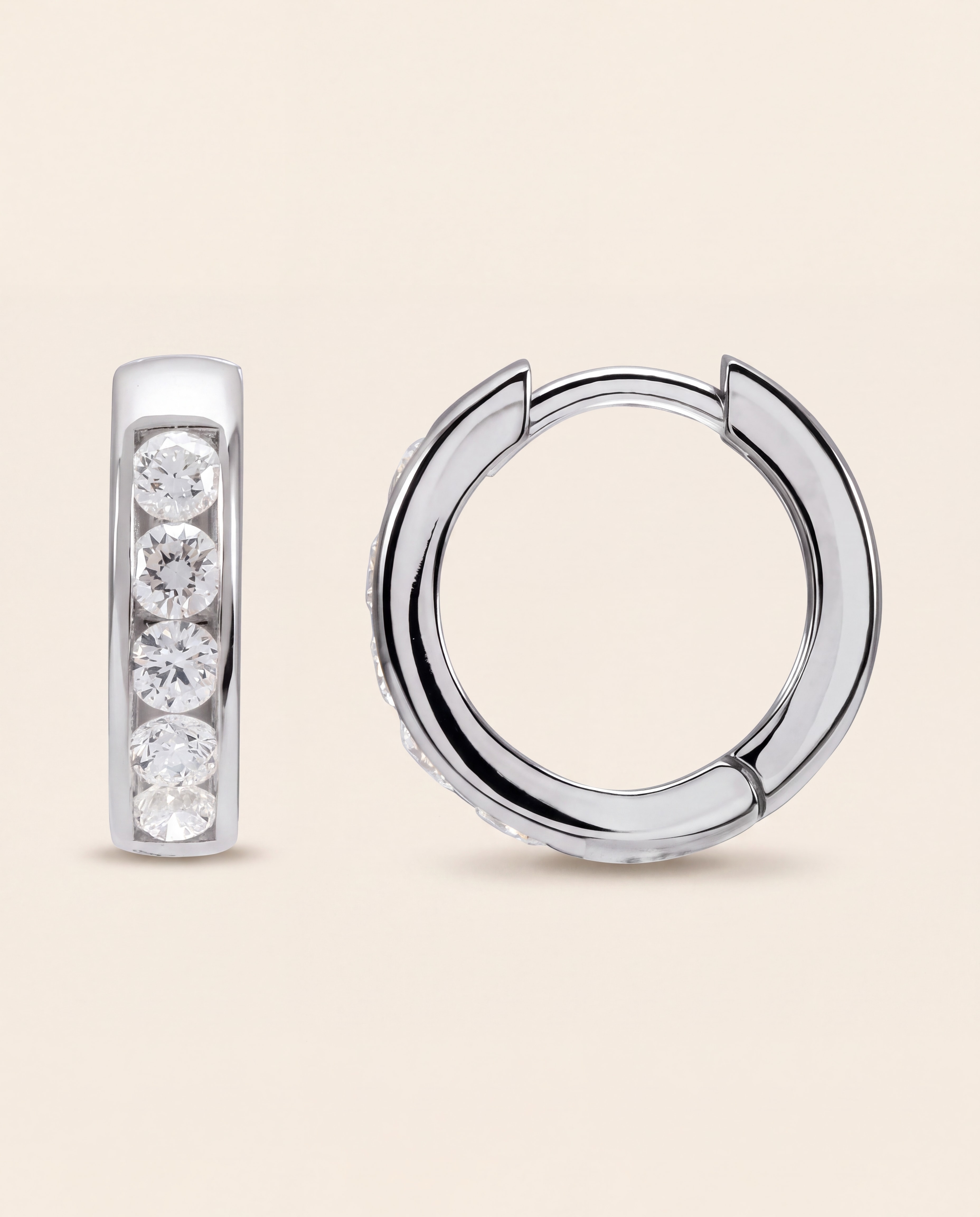 Lab-Grown Diamond Hoop Earrings in white gold