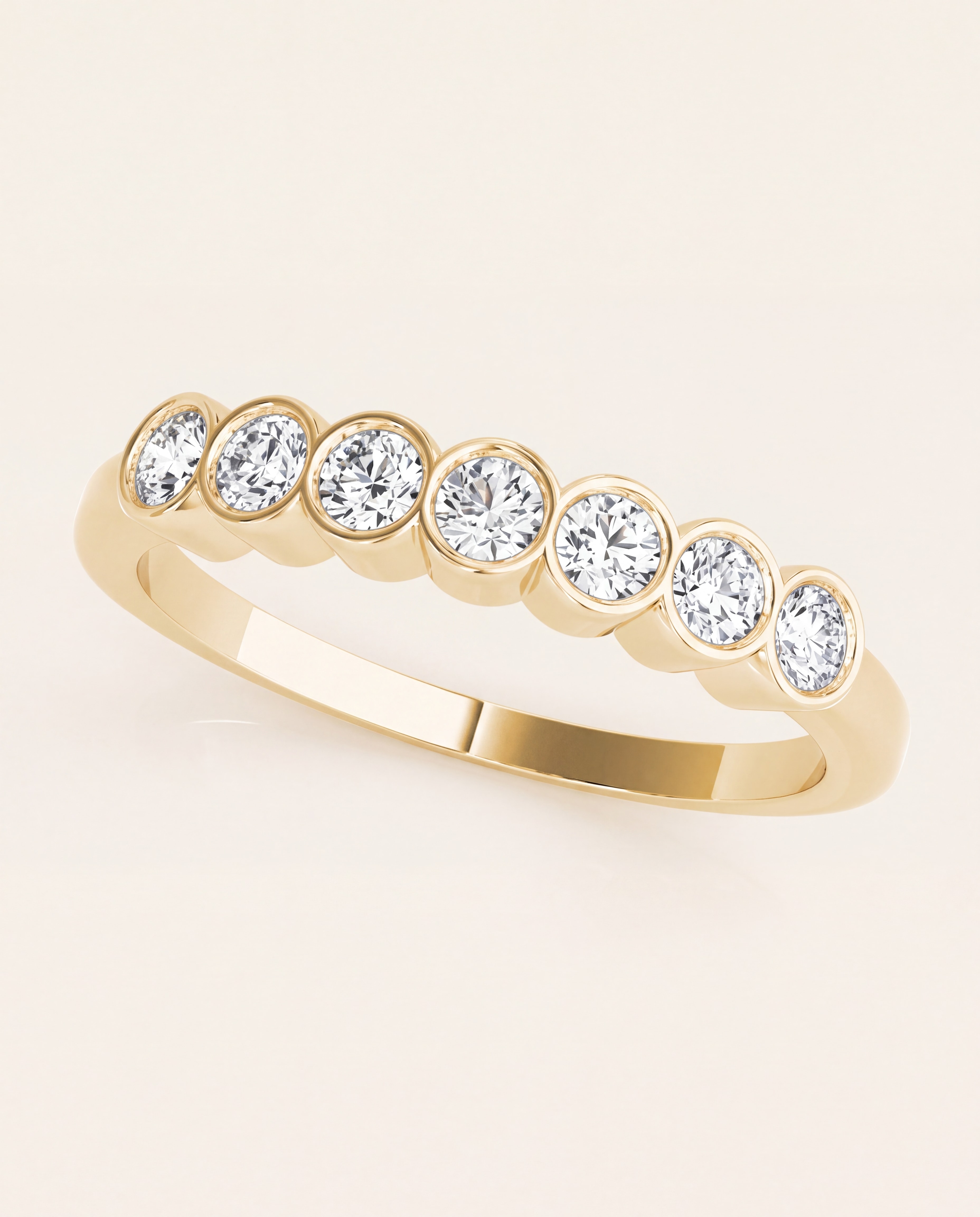 7-Stone Bezel-Set Diamond Band – 0.42 CT. TW, studio photograph
