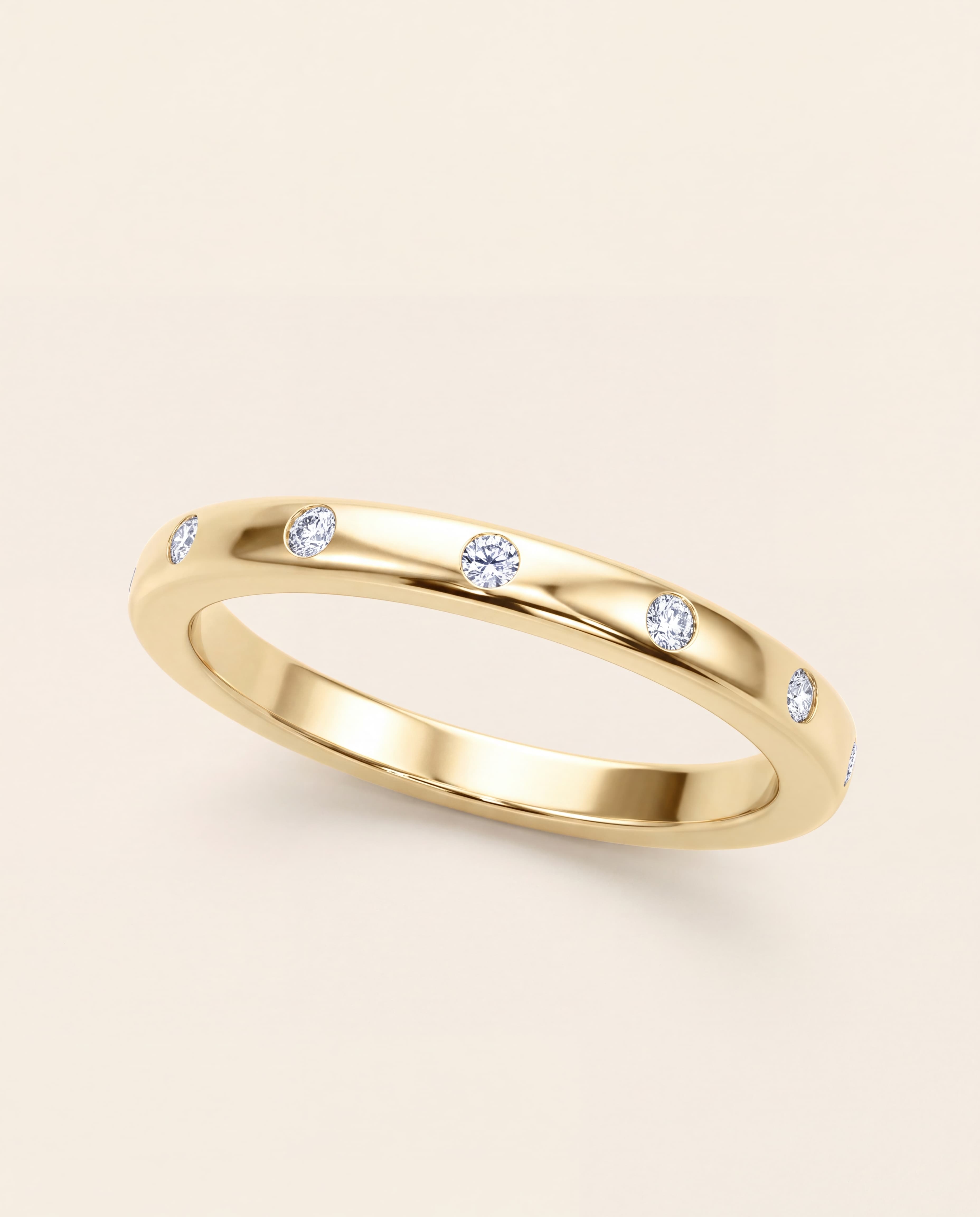 Burnished Diamond Band – 0.135 CT. TW, studio photograph