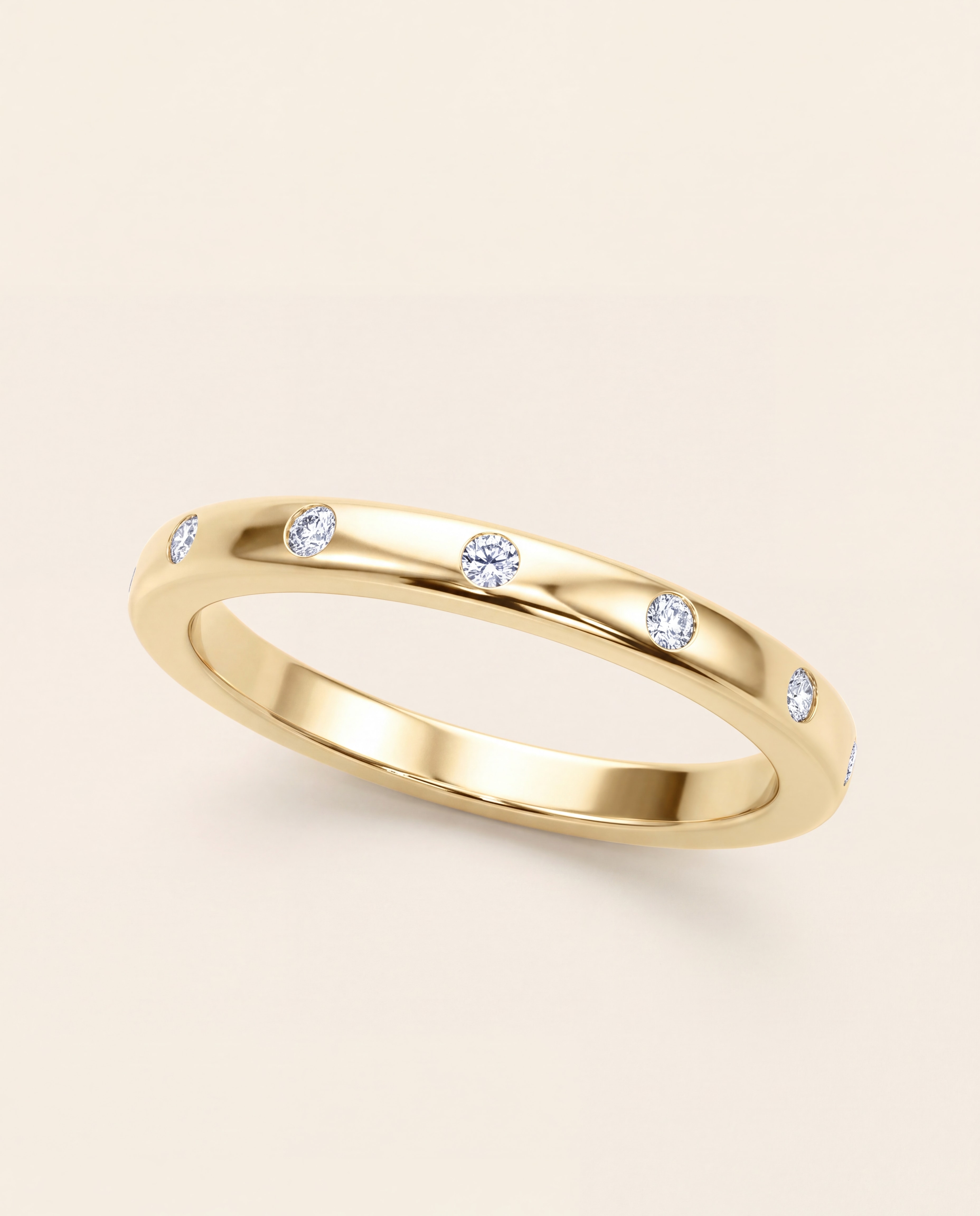 Burnished Diamond Band – 0.135 CT. TW, studio photograph