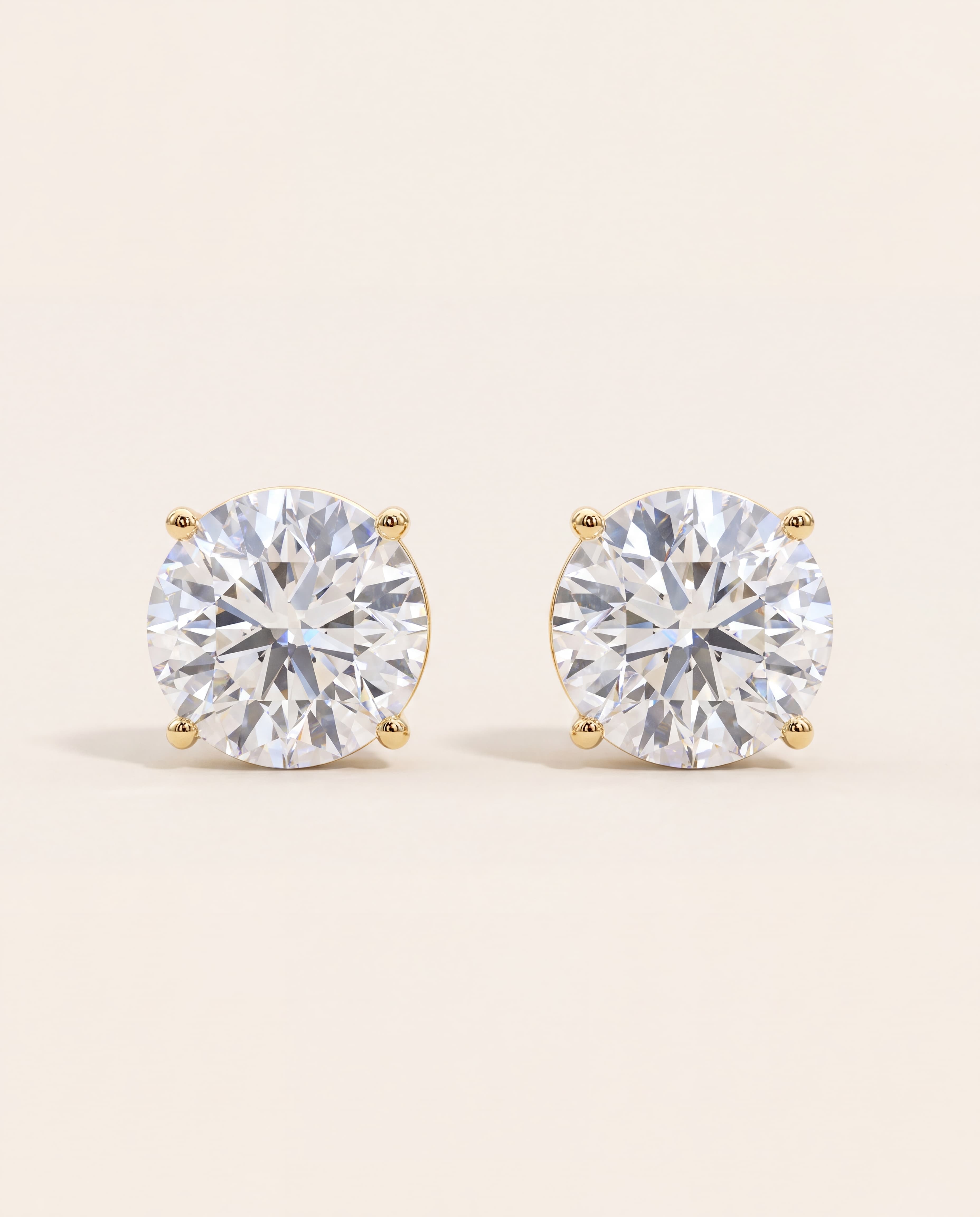 Classic 4-Prong Diamond Stud Earrings, studio photograph