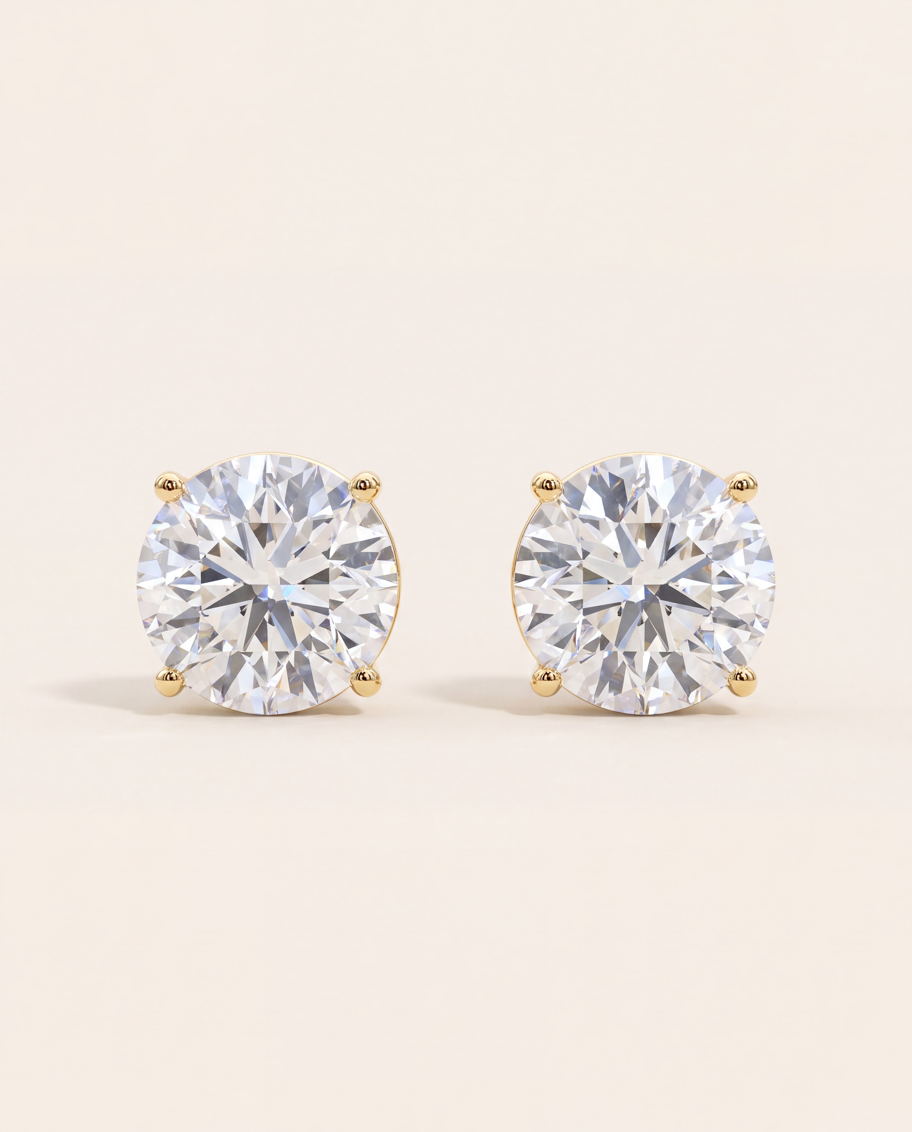 Classic 4-Prong Diamond Stud Earrings, studio photograph