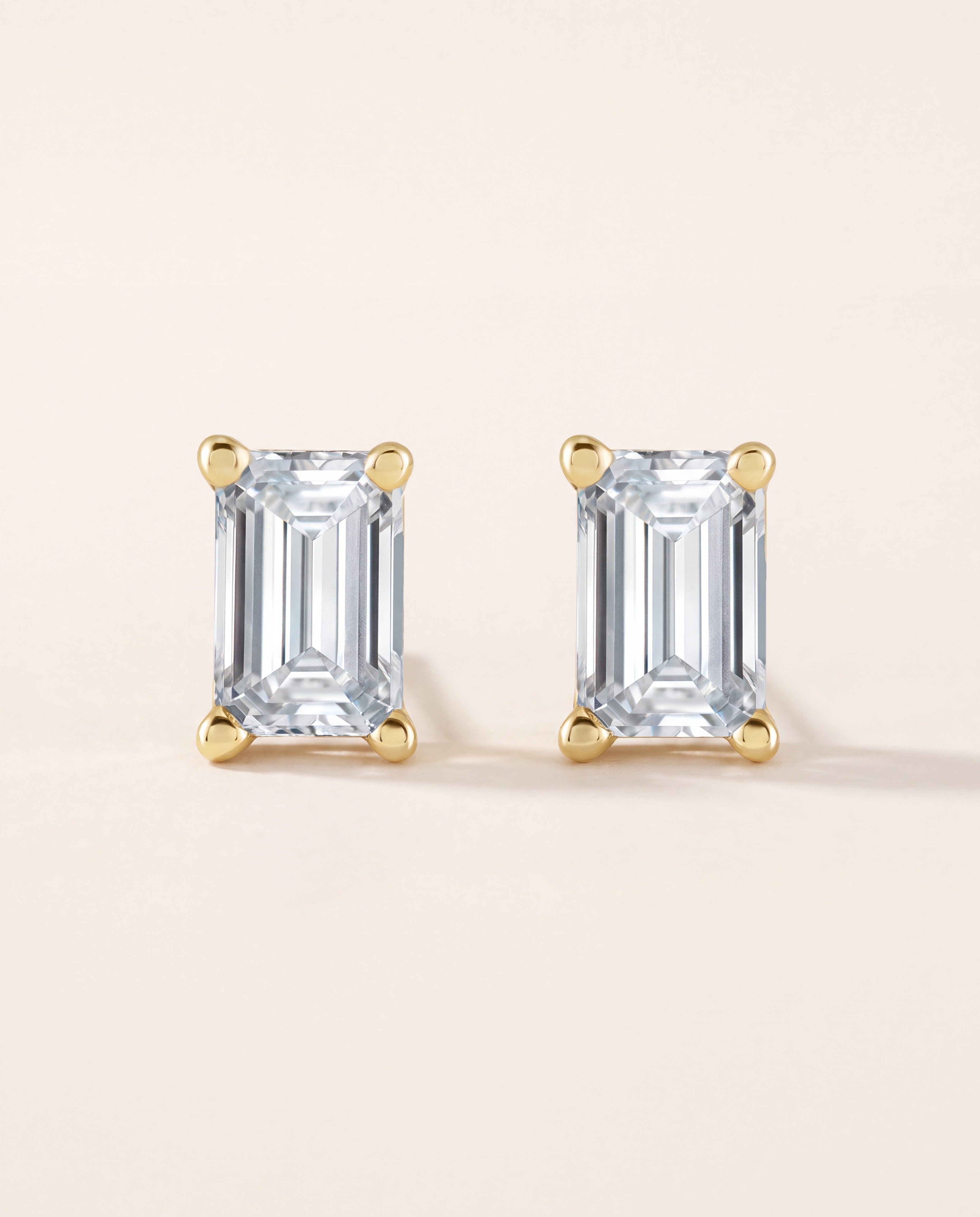 Emerald-Cut Diamond Stud Earrings – 1/2 CT. TW, studio photograph
