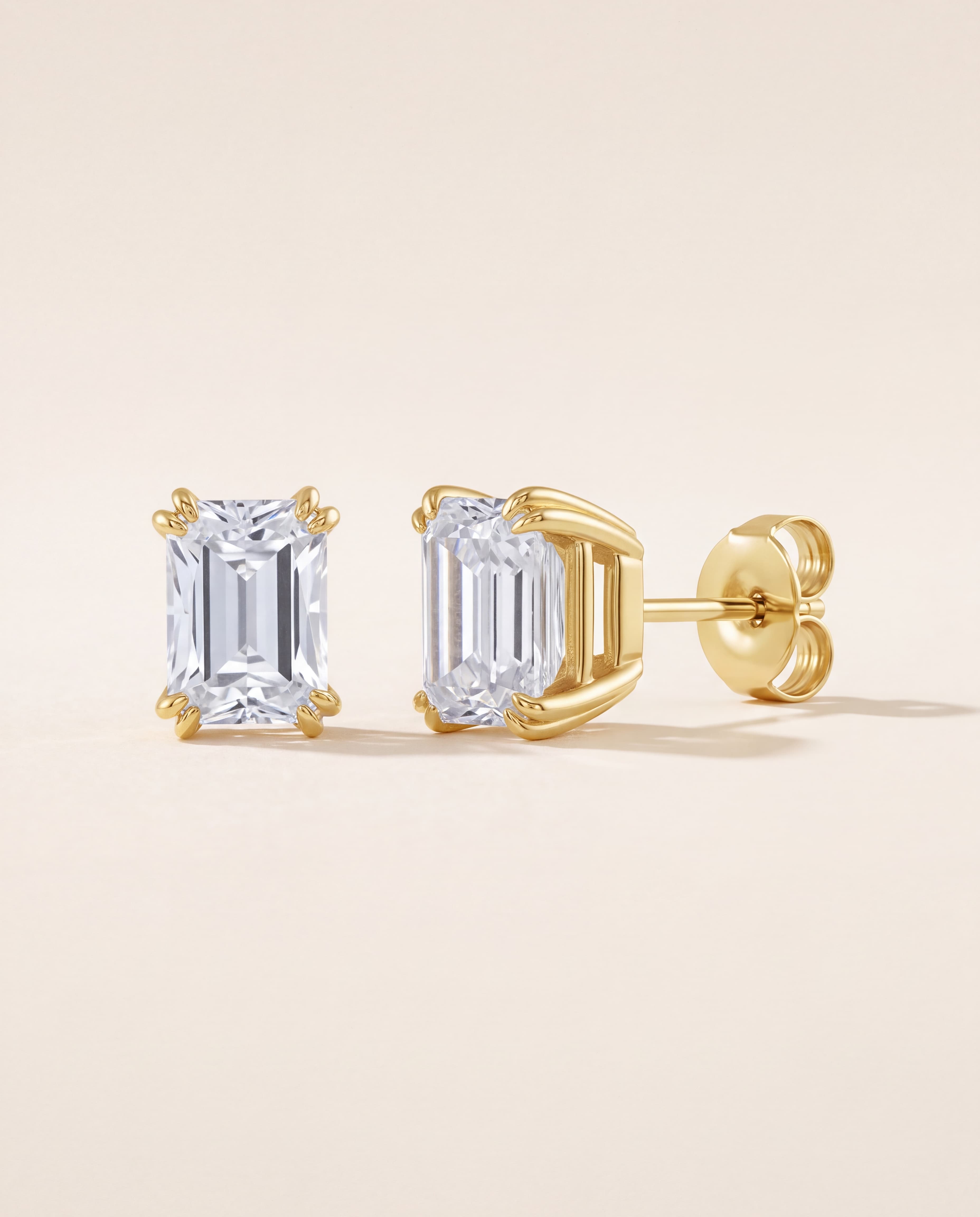 Emerald-Cut Diamond Stud Earrings – 2.5 CT. TW, studio photograph