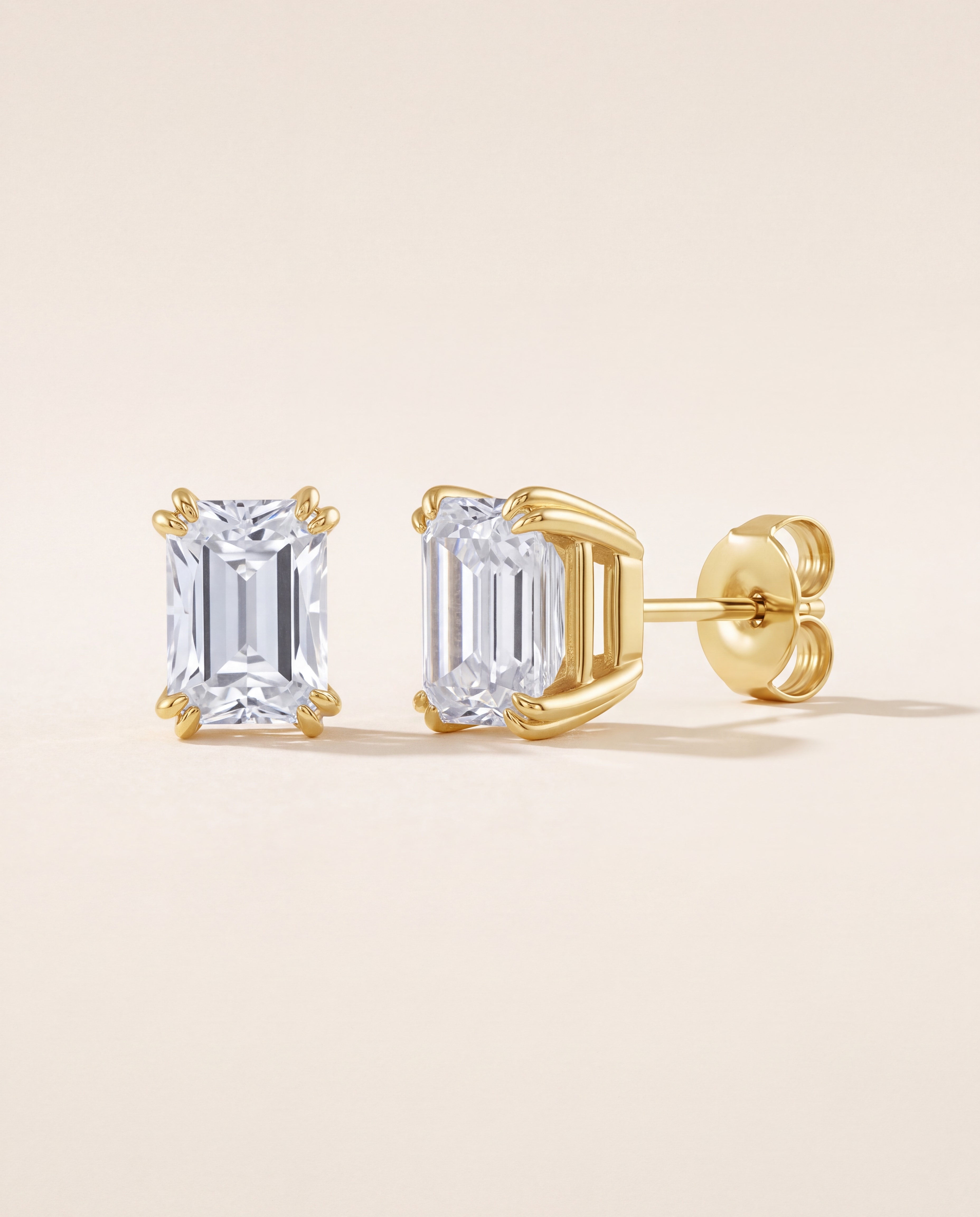 Emerald-Cut Diamond Stud Earrings – 2.5 CT. TW, studio photograph