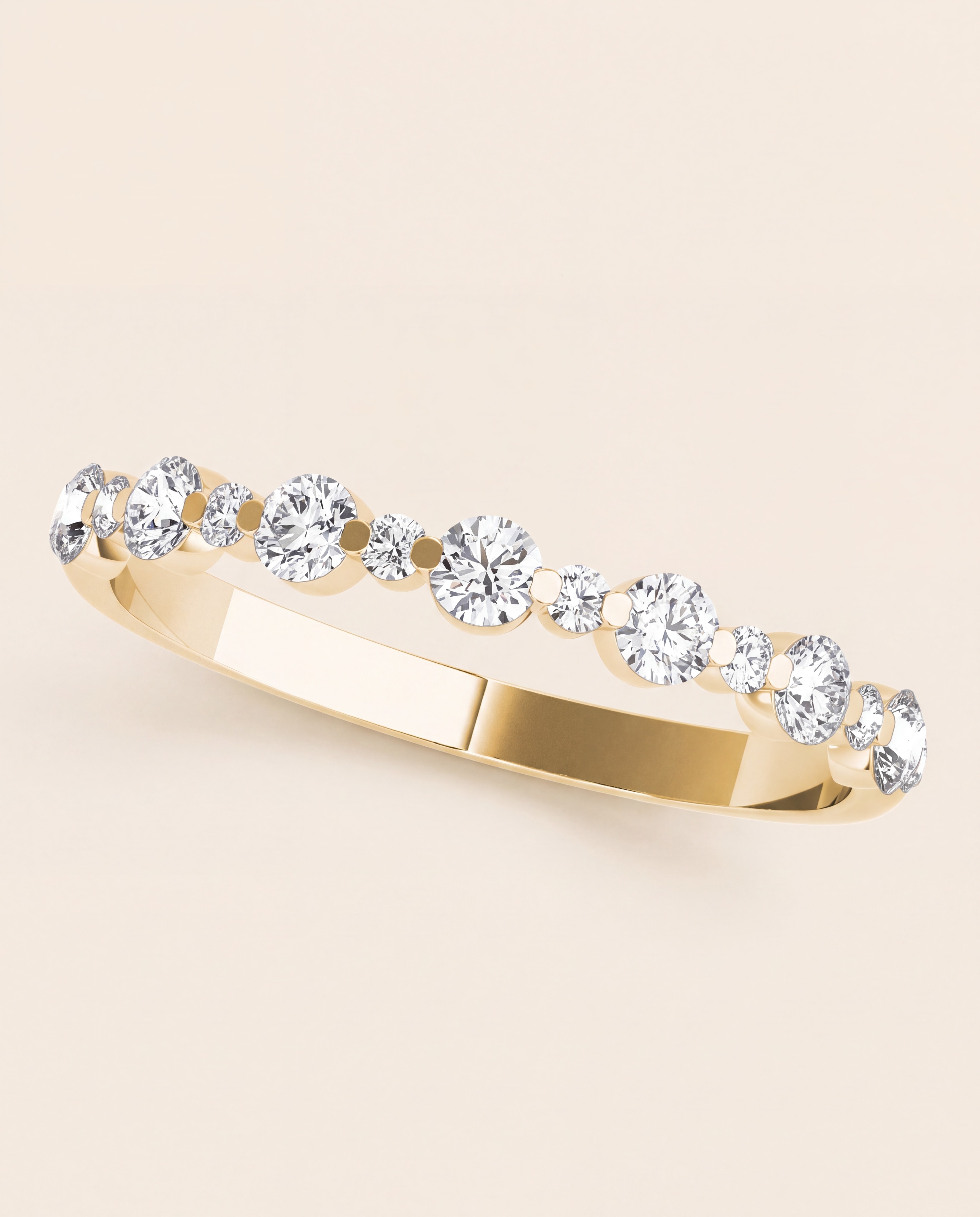 Shared-Prong Alternating Diamond Band – 0.415 CT. TW, studio photograph