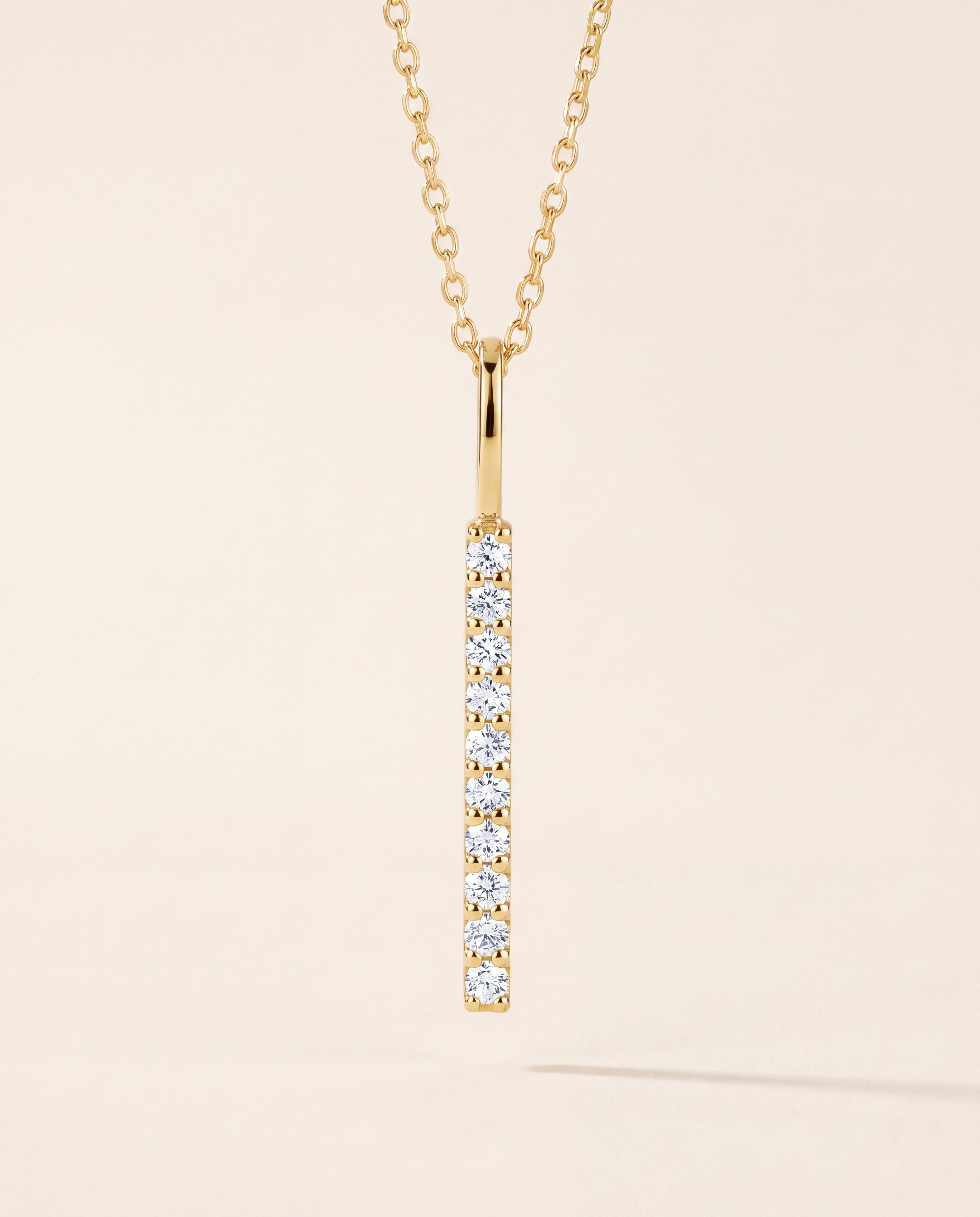 Vertical Bar Necklace – 1/6 CT. TW (16–18"), studio photograph