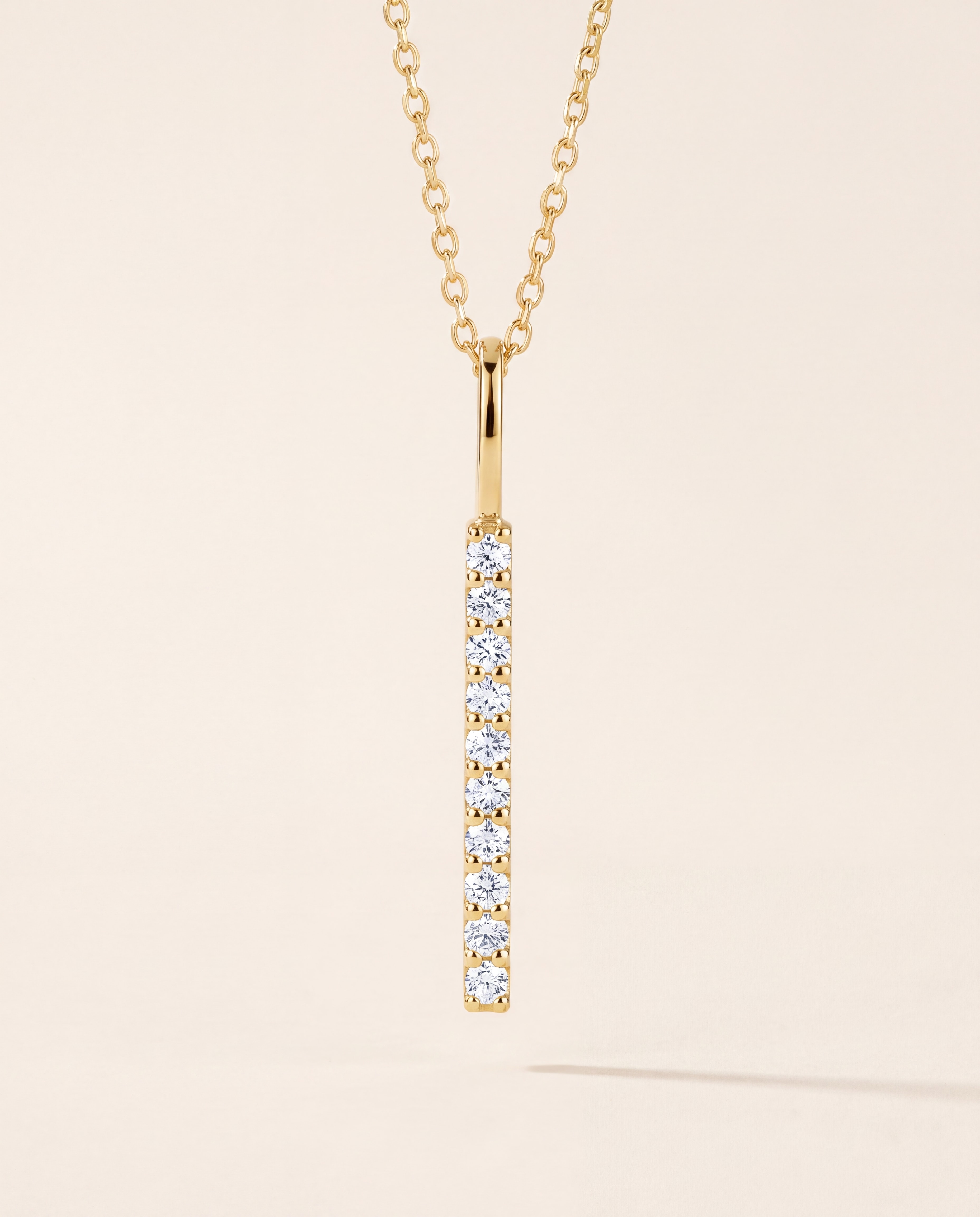 Vertical Bar Necklace – 1/6 CT. TW (16–18"), studio photograph