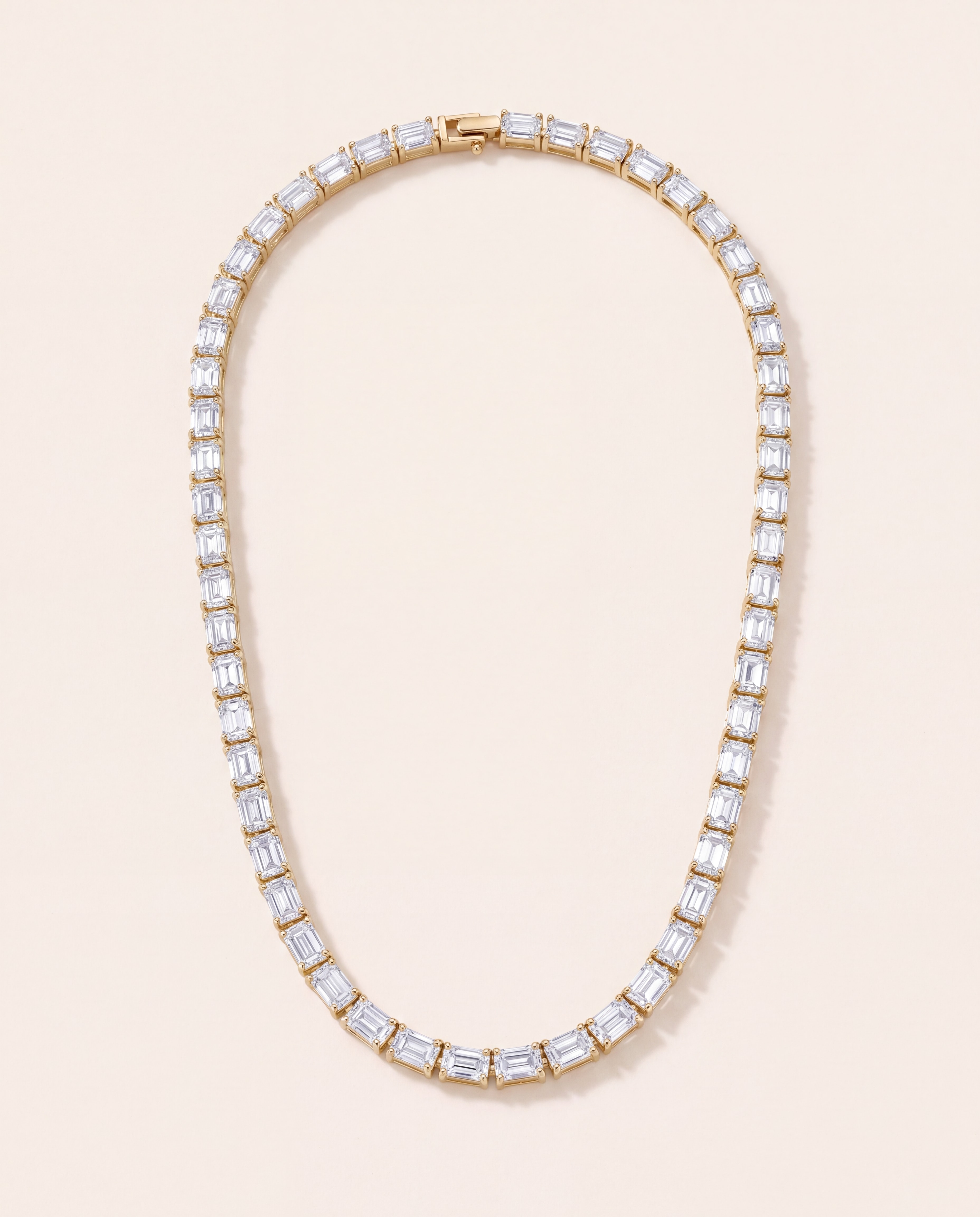 Line Diamond Necklace – 11 3/4 CT. TW (16") in 14K yellow gold, studio photo on ivory