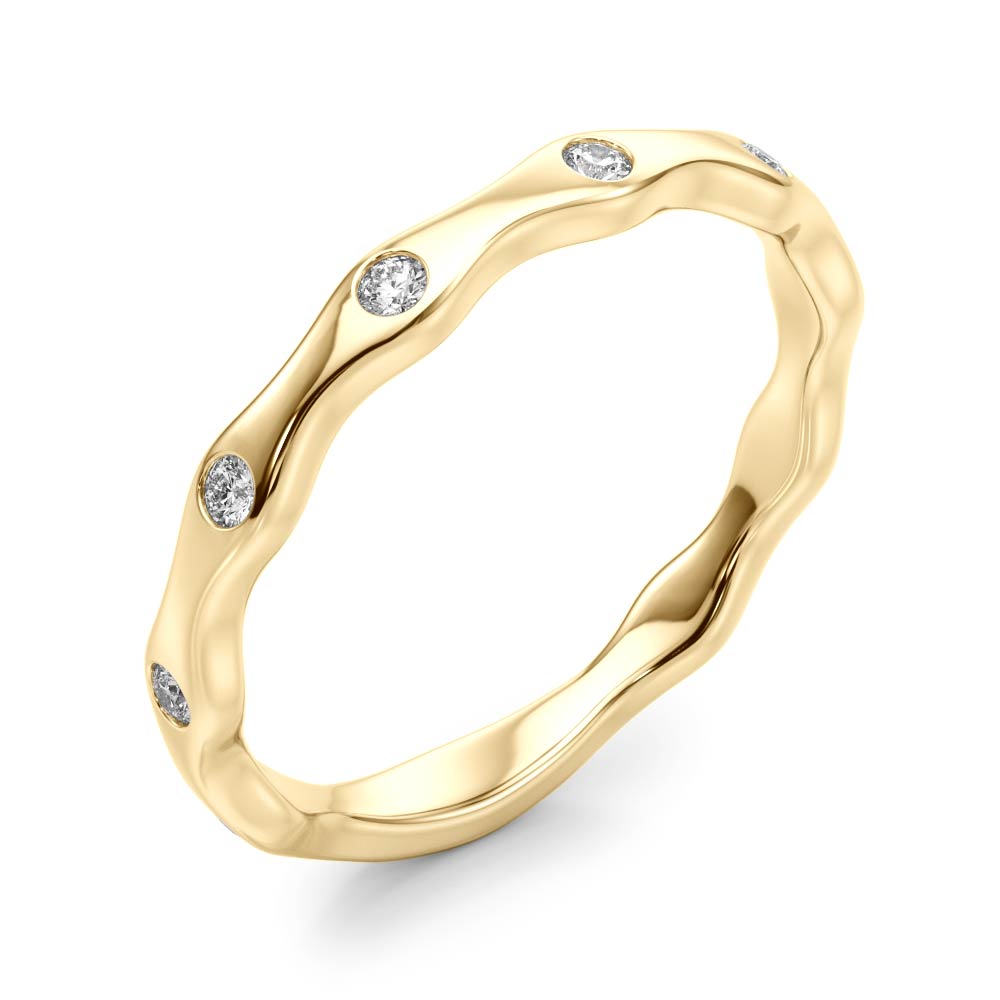 Wavy Bezel-Set Diamond Band – 0.135 CT. TW