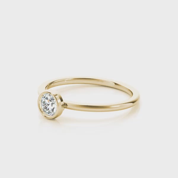 Round Bezel-Set Solitaire Ring – 0.33 CT.